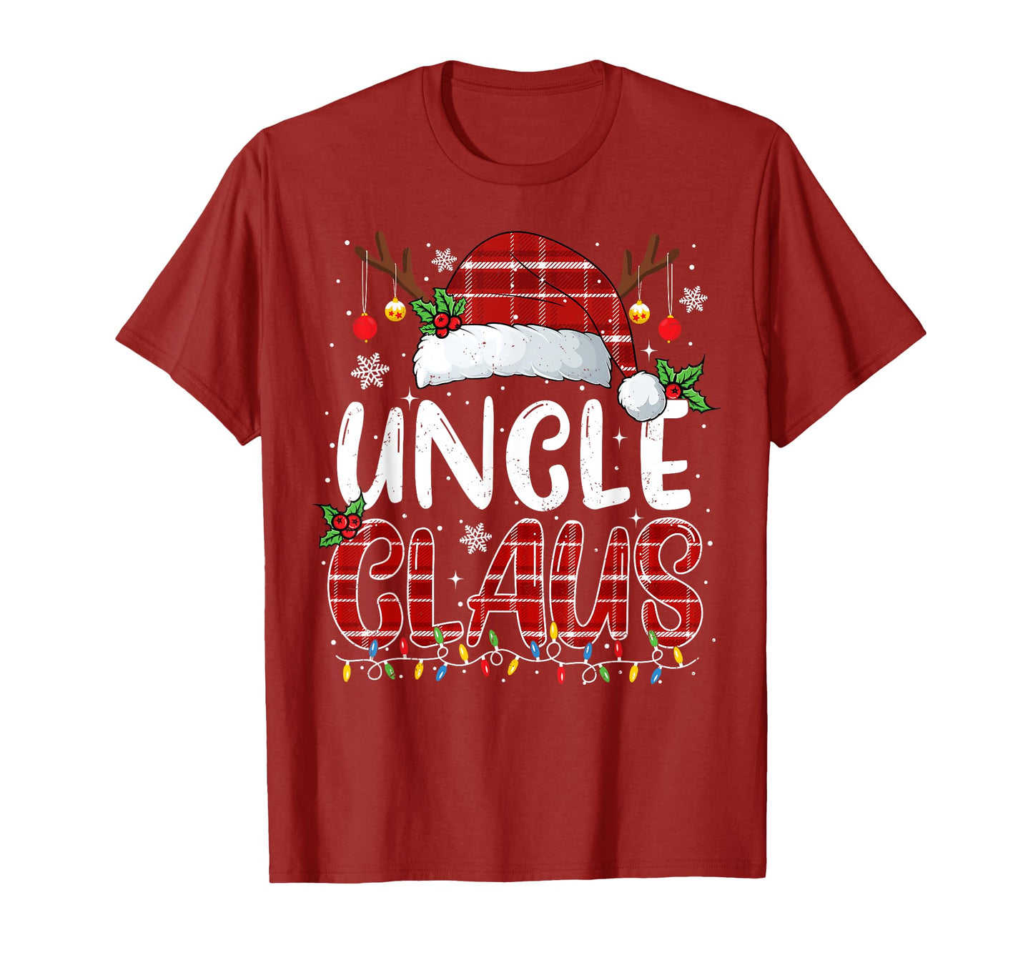 Uncle Claus Christmas Lights Pajama Family Matching T-Shirt