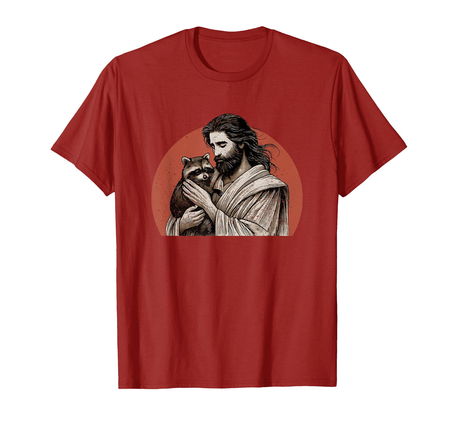 Racoon Lover Trash Panda Christian Jesus Holding A Raccoon T-Shirt