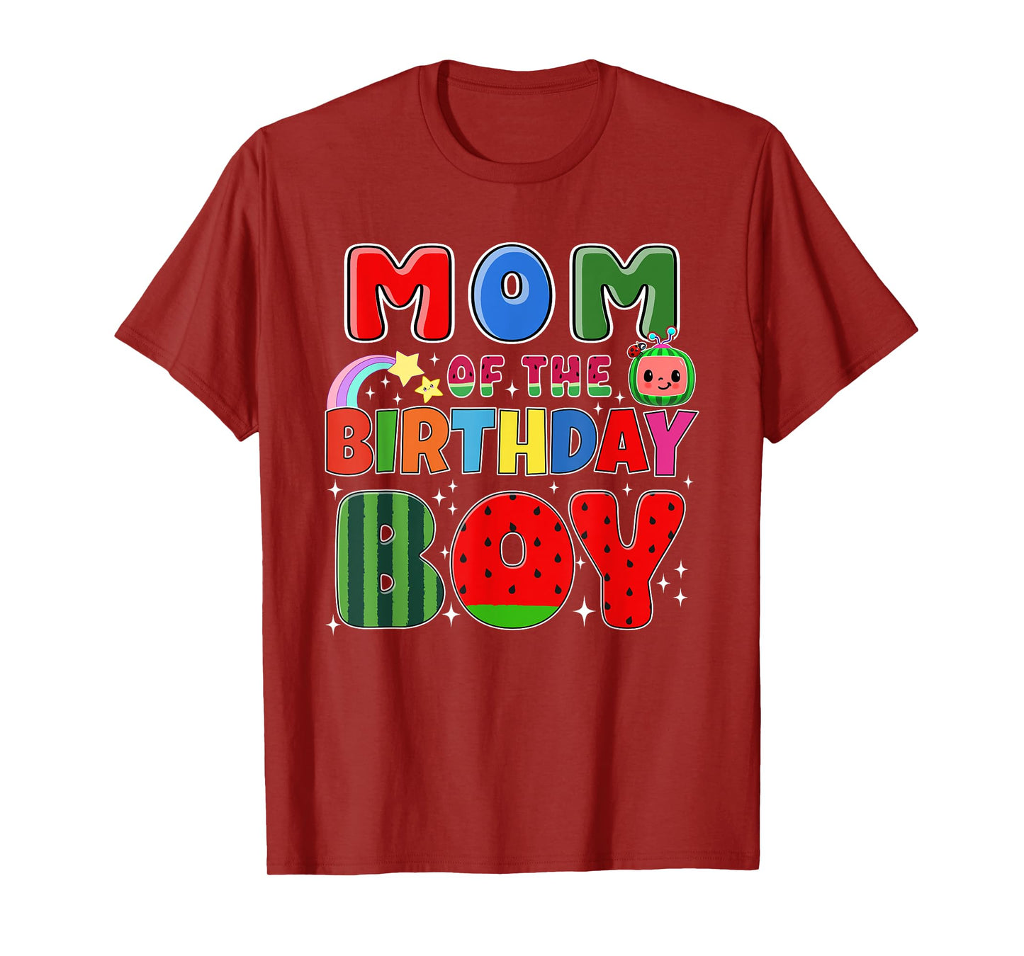 Mom of The Birthday Boy Melon Family Matching Funny T-Shirt