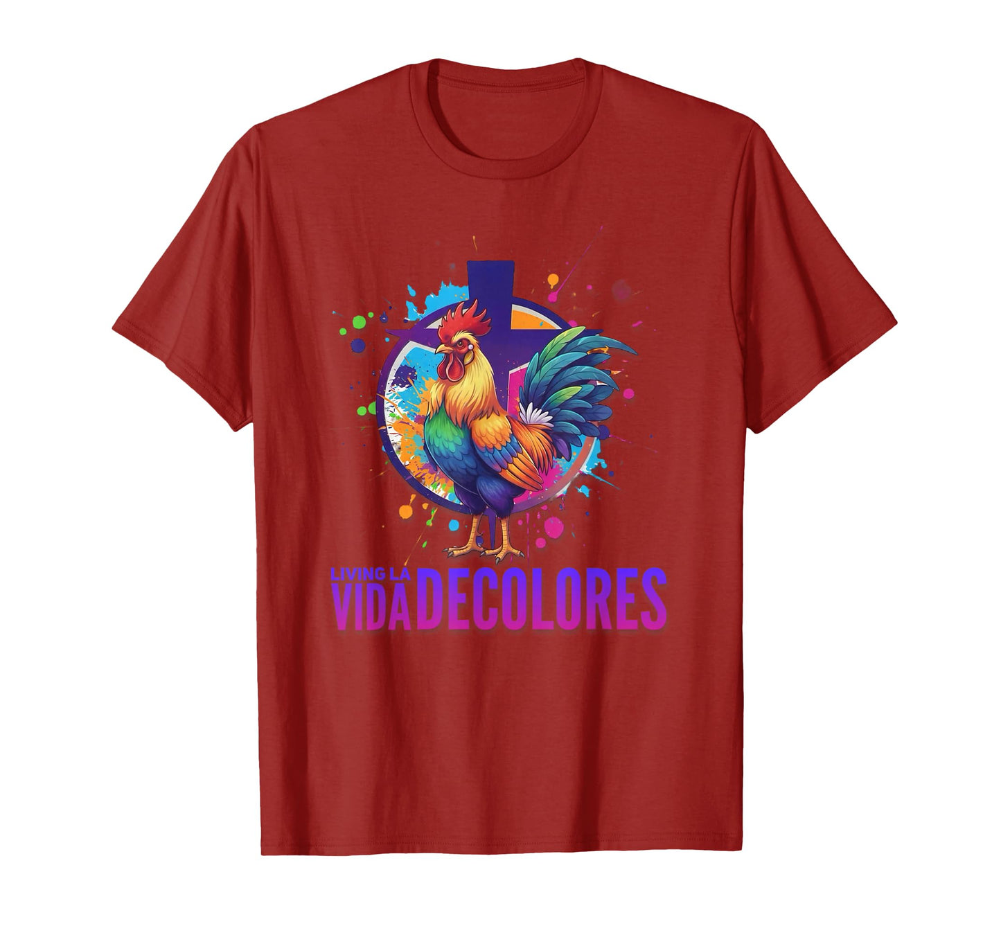 DeColores Cursillo Rainbow Rooster Catholic T-Shirt