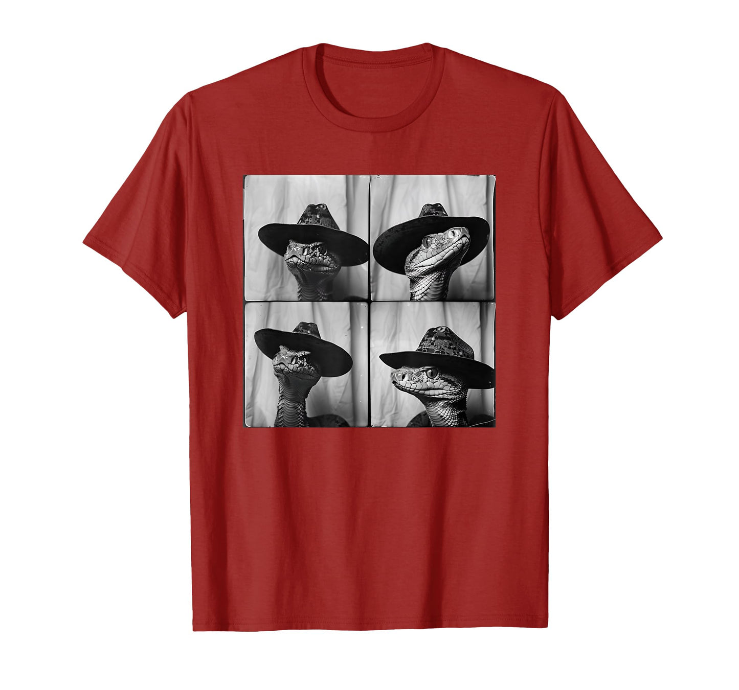 Snake In Cowboy Hat Funny Animal Photobooth Snake Owner T-Shirt