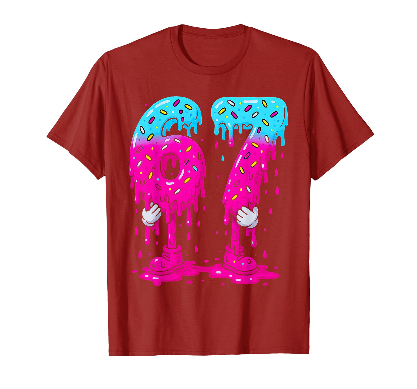 Six Seven Ice Cream Drip Sports Cool Meme 67 Funny Number T-Shirt
