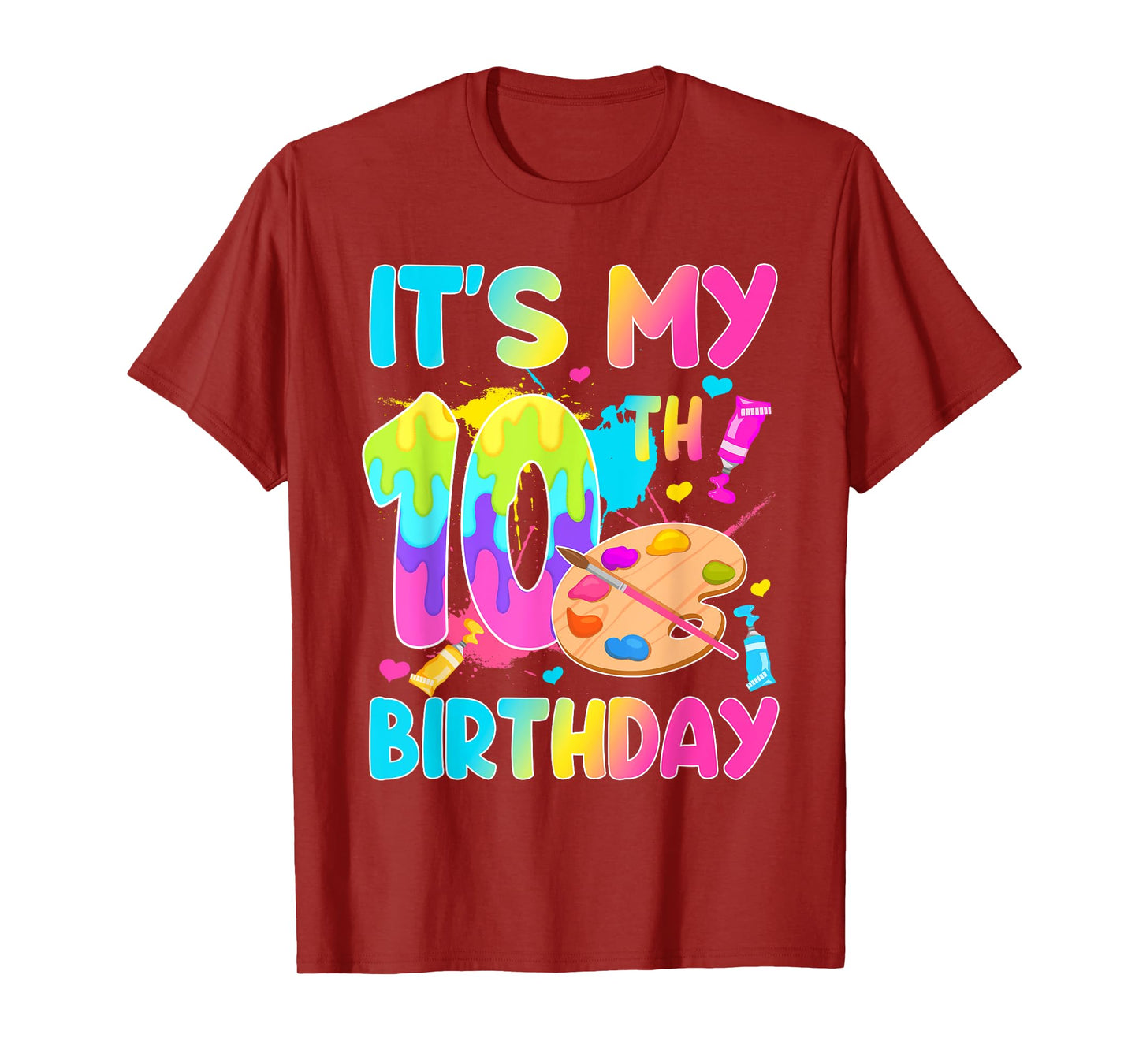 It's My 10th Birthday Painting Art Theme 10 Year Old Artist T-Shirt