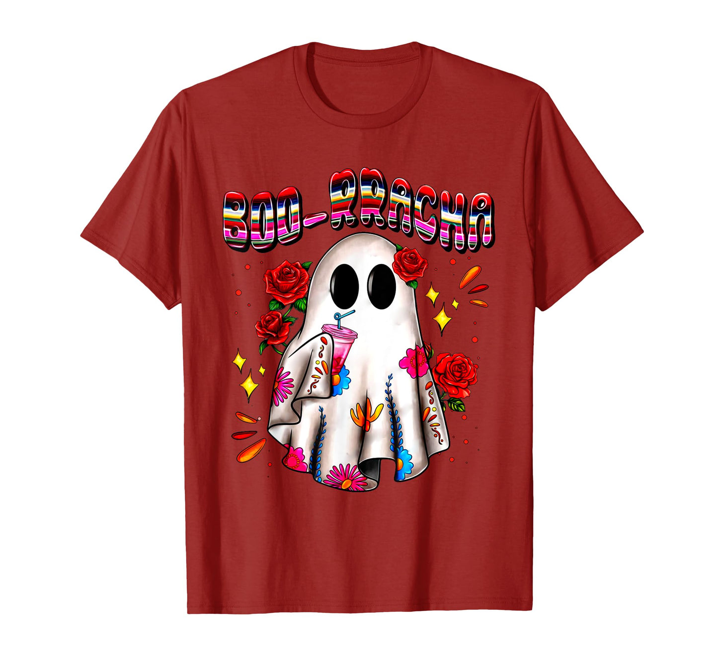 Boo-Racha Cute Ghost Drink Fiesta Halloween Funny T-Shirt