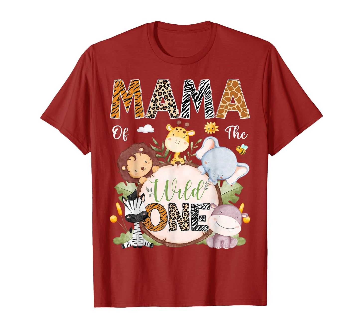 Mama Of The Wild One 1St Birthday Safari Jungle Animals T-Shirt