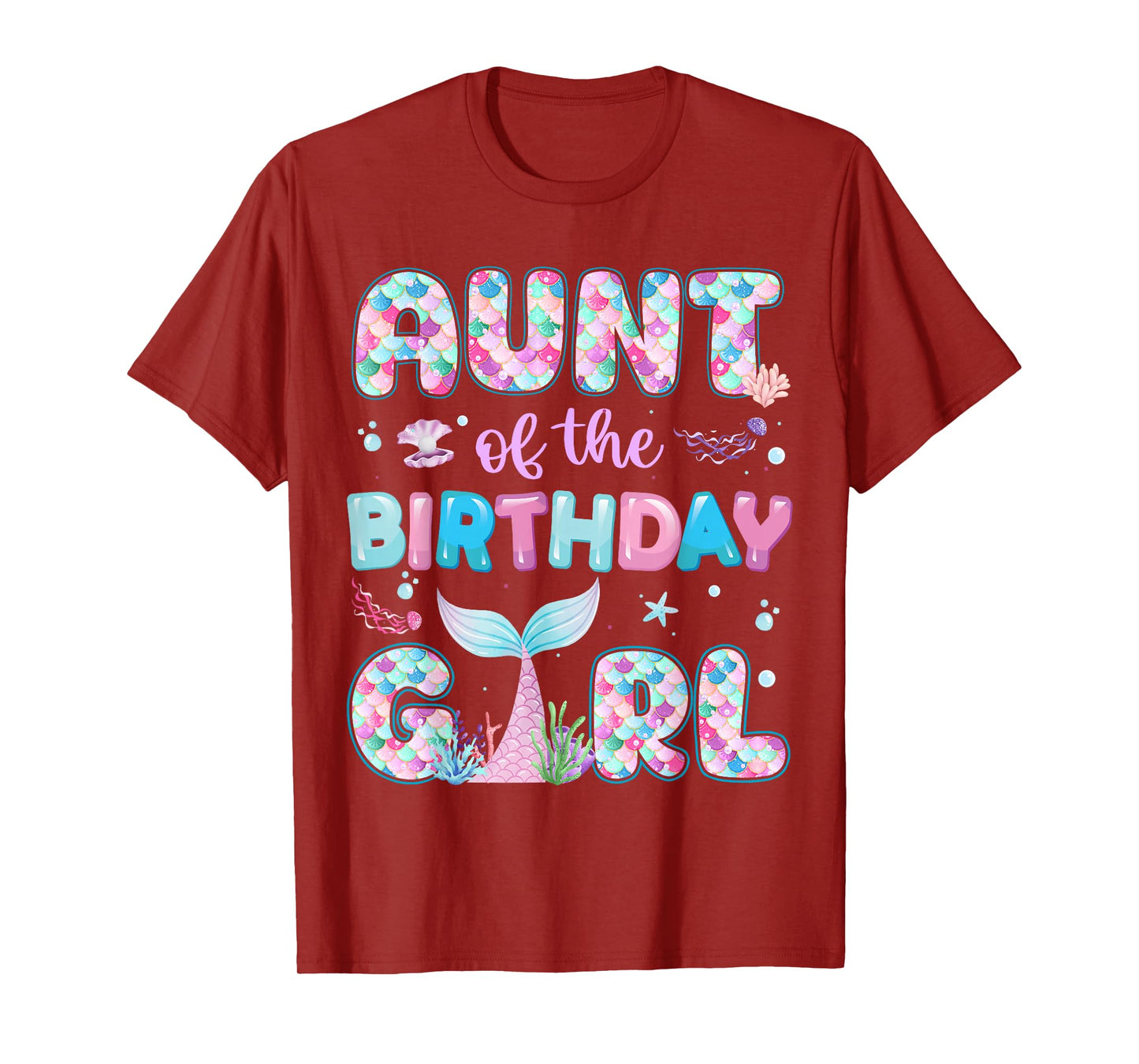 Aunt Of The Birthday Mermaid Girl Family Matching Party T-Shirt