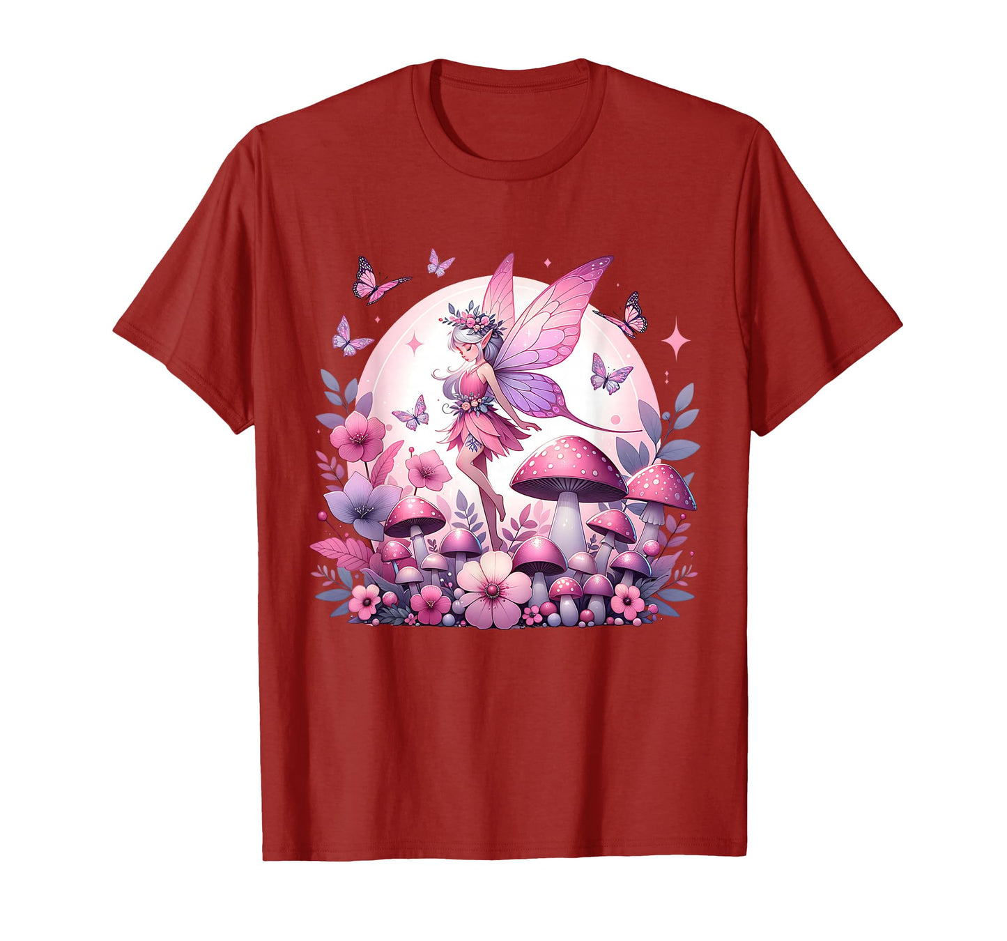 Enchanted Forest Fantasy Fairy Mystical Butterfly & Floral T-Shirt