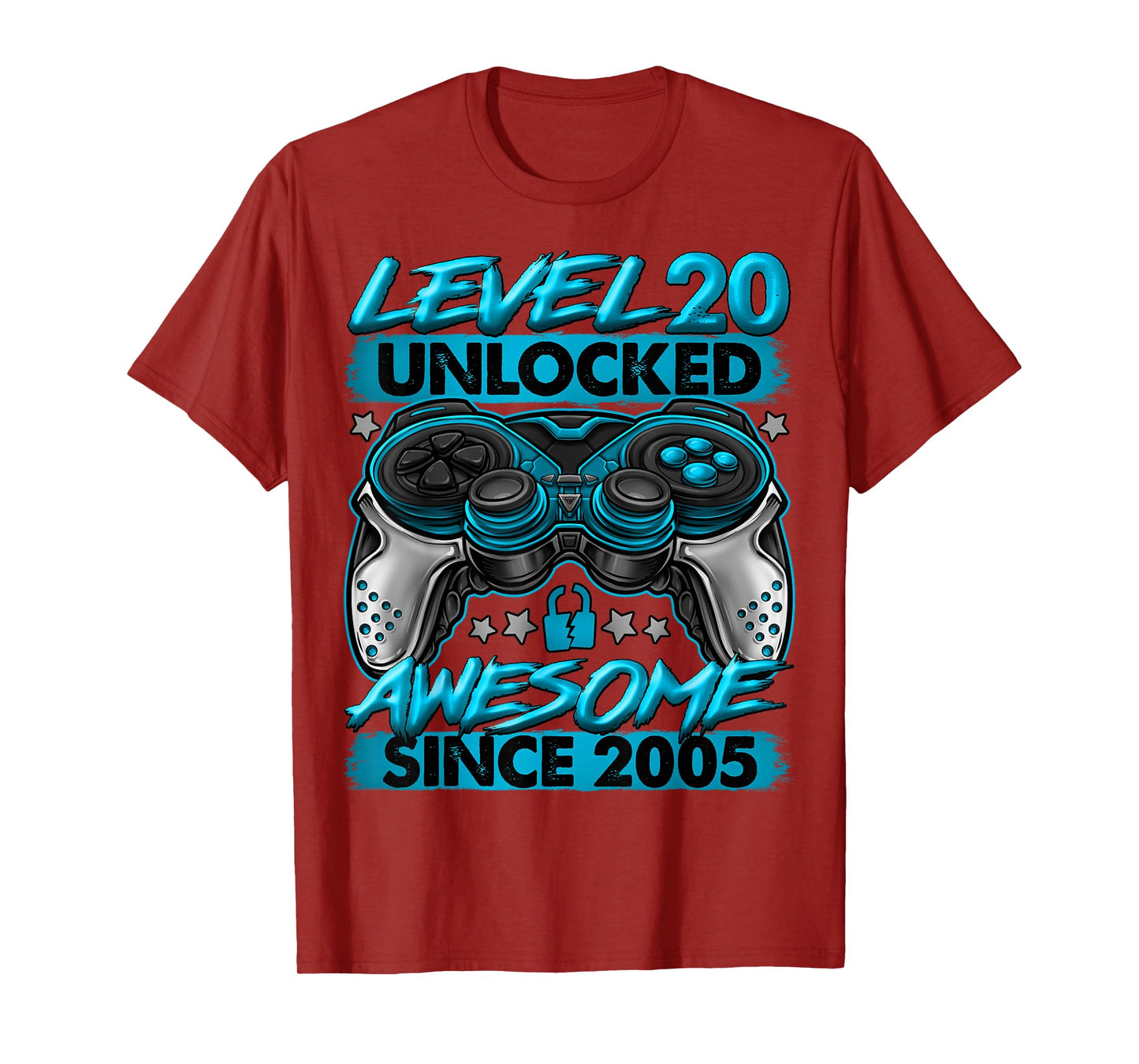 Level 20 Unlocked 20 Year Old Gifts Boys 20th Birthday Boy T-Shirt