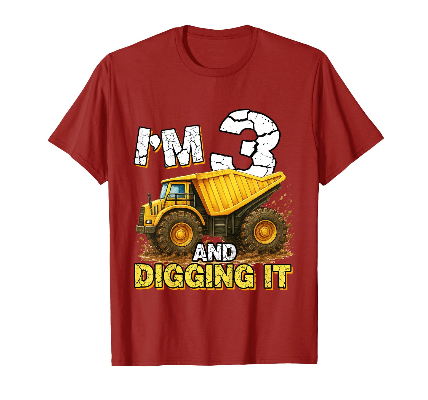 I'm 3 And Digging It 3rd Birthday Boy Construction Excavator T-Shirt