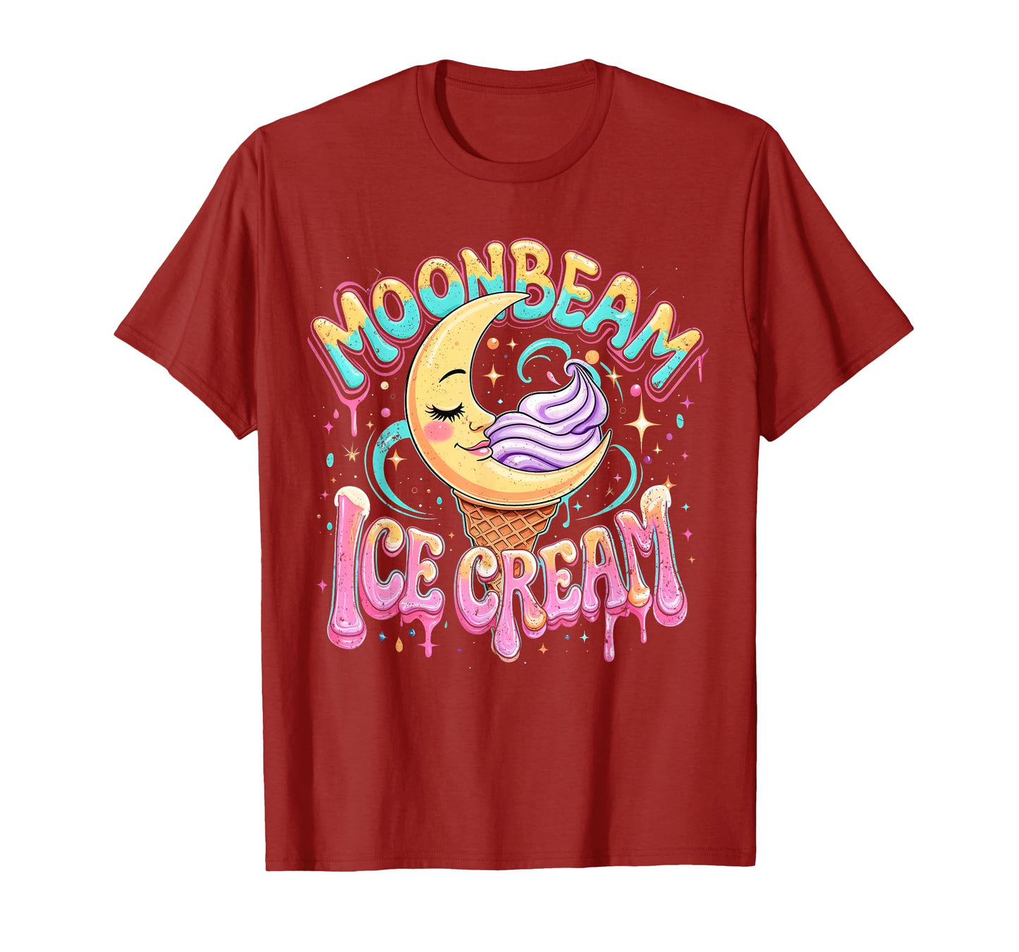 Moonbeam Ice Cream Cute Celestial Dessert Art T-Shirt