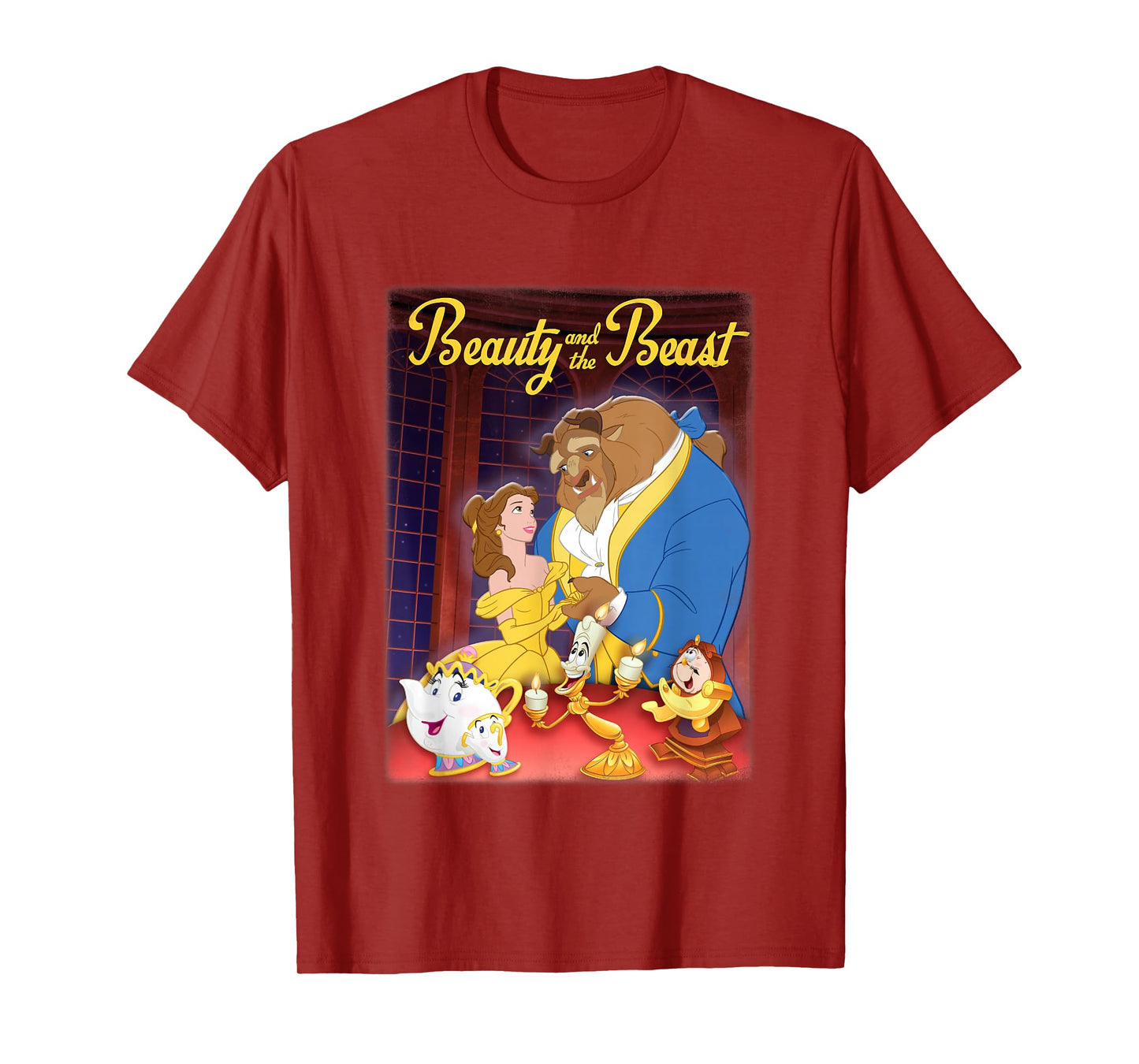Disney Beauty And The Beast Distressed Movie Poster T-Shirt
