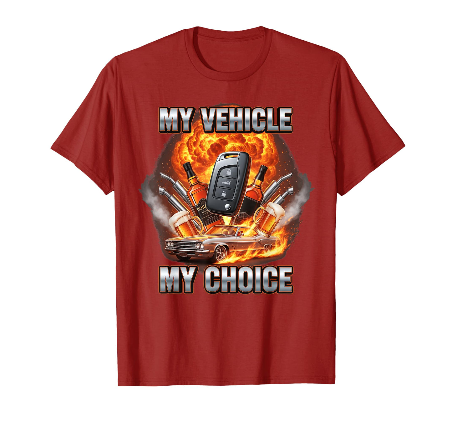 Bootleg My Vehicle My Choice Car Key Drinking Driving Meme T-Shirt