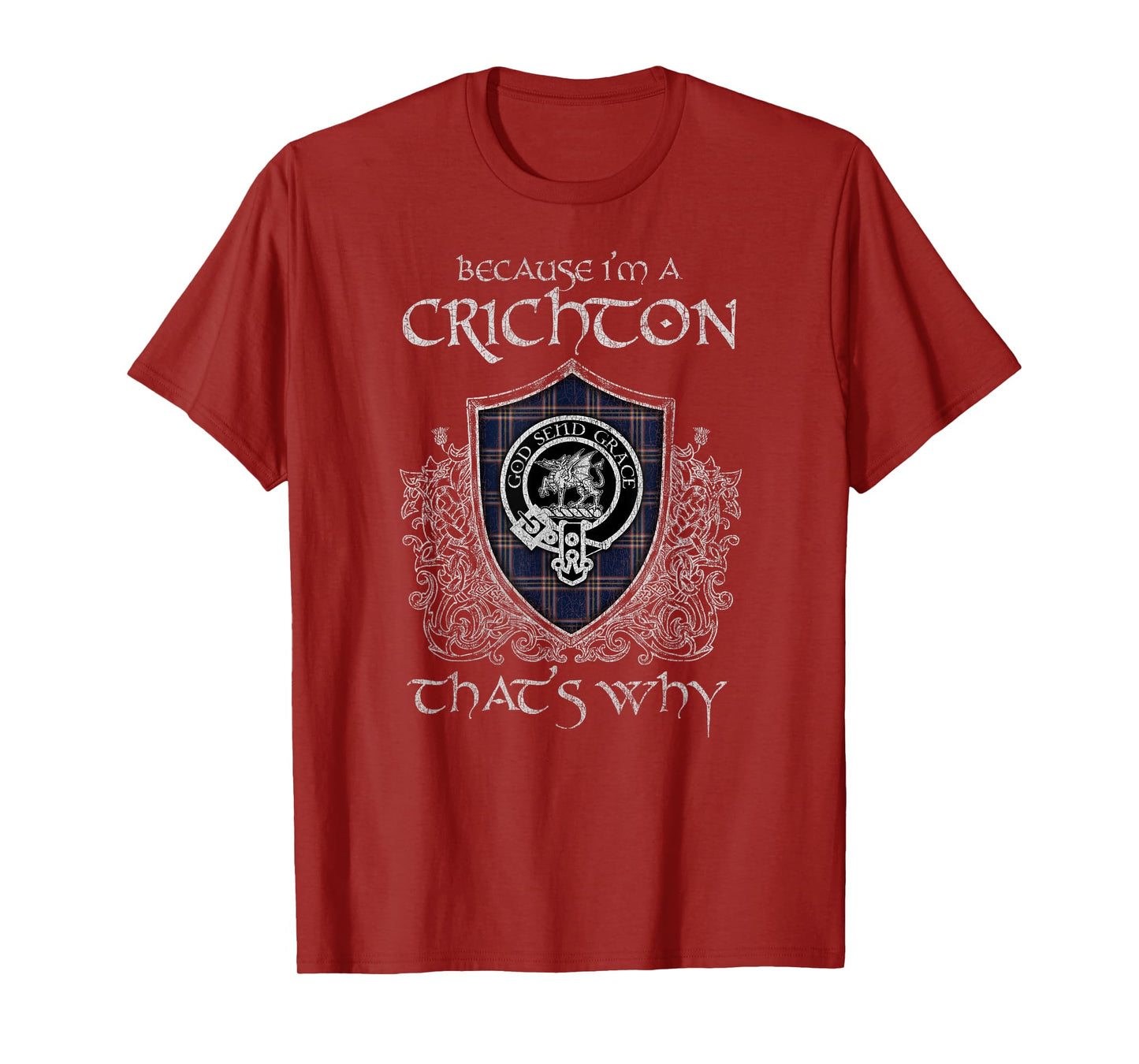 Clan Crichton Crest Tartan Celtic Last Name Vinatge T-Shirt