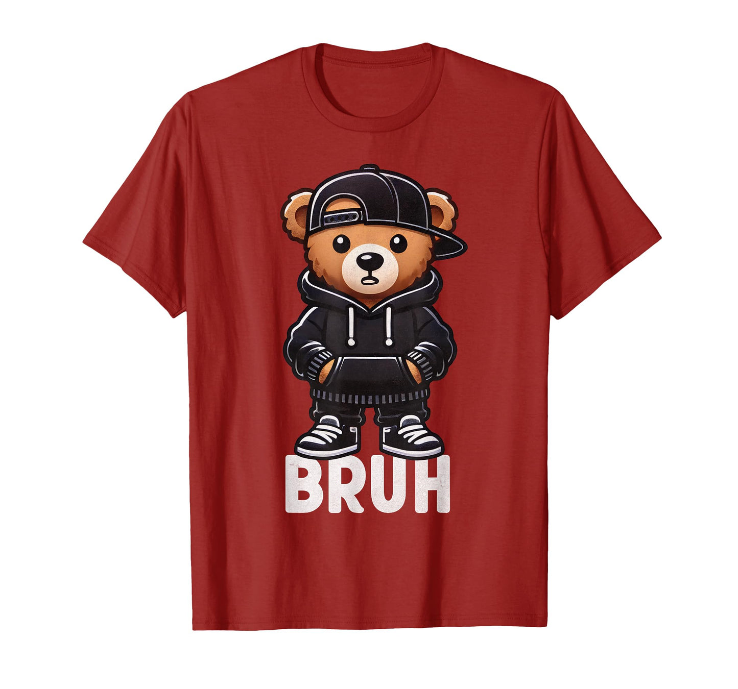 Funny Bruh Meme Hip Hop Teddy Bear Teenager Boys Teen Saying T-Shirt