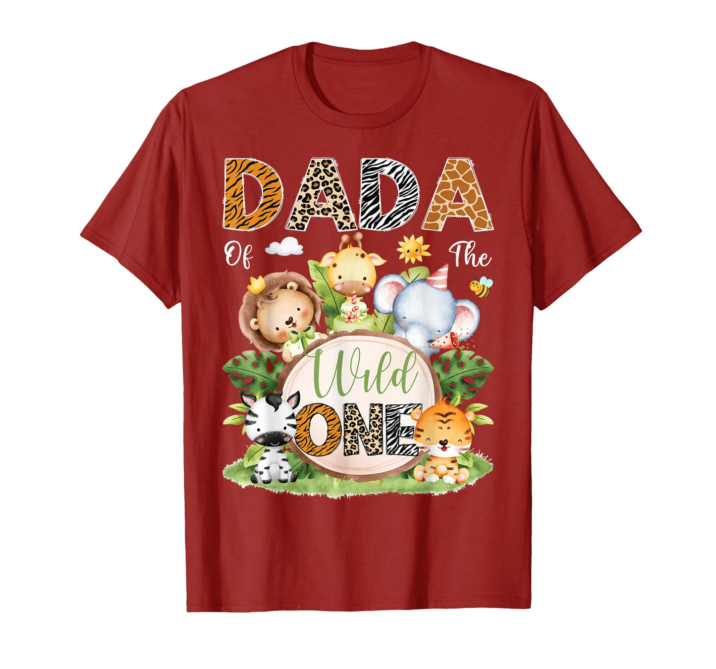 Dada Of The Wild One 1St Birthday Kids Safari Jungle T-Shirt