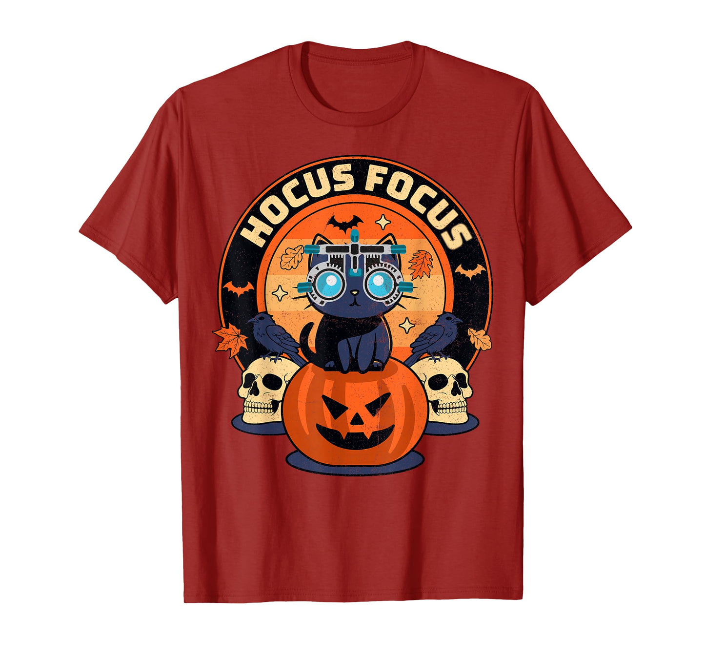 Hocus Focus Optometry Halloween Optometrist Eye Doctor Cat T-Shirt