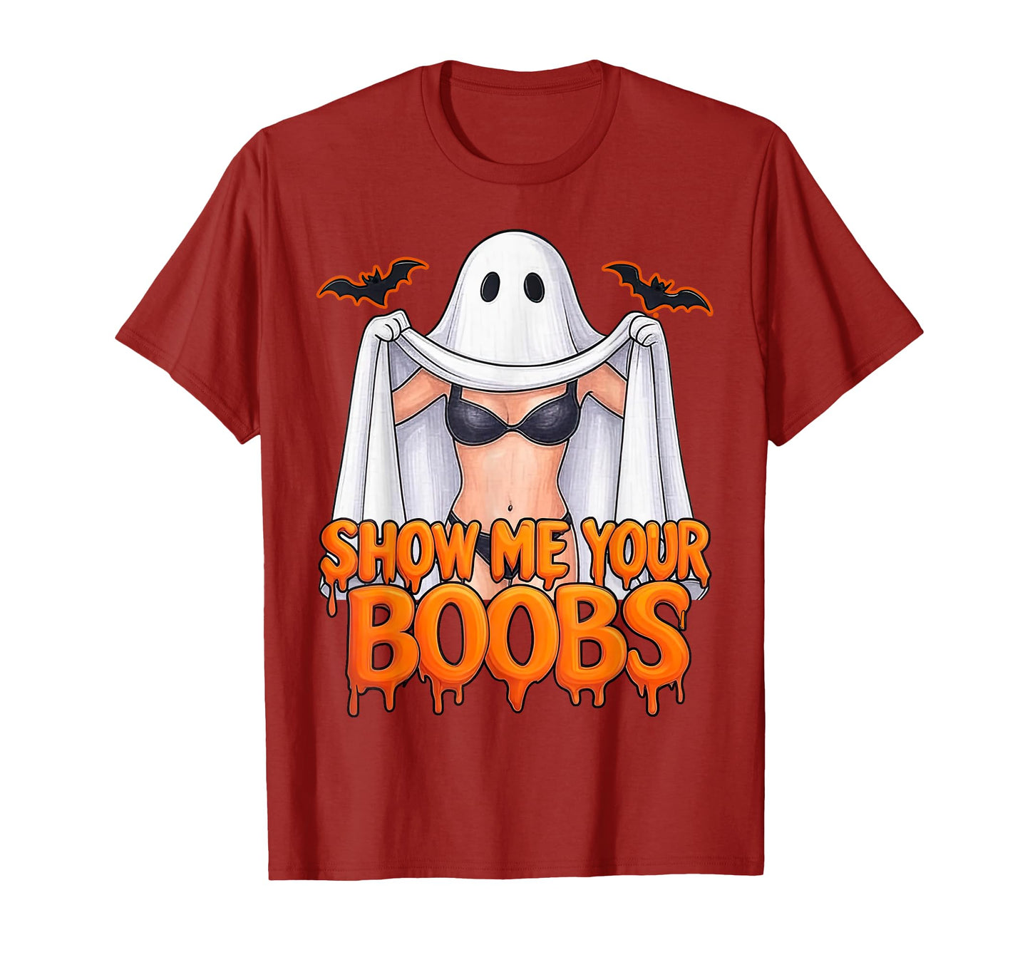 Show Me Your Boobs Funny Ghost Halloween Humor for Adults T-Shirt