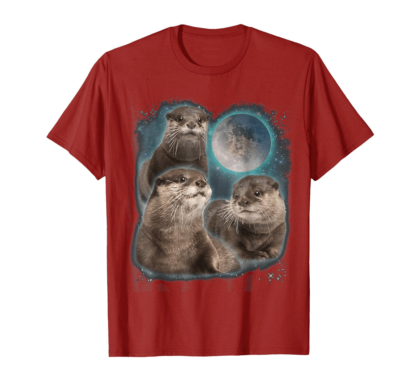 Three Otters Moon Howling T-Shirt
