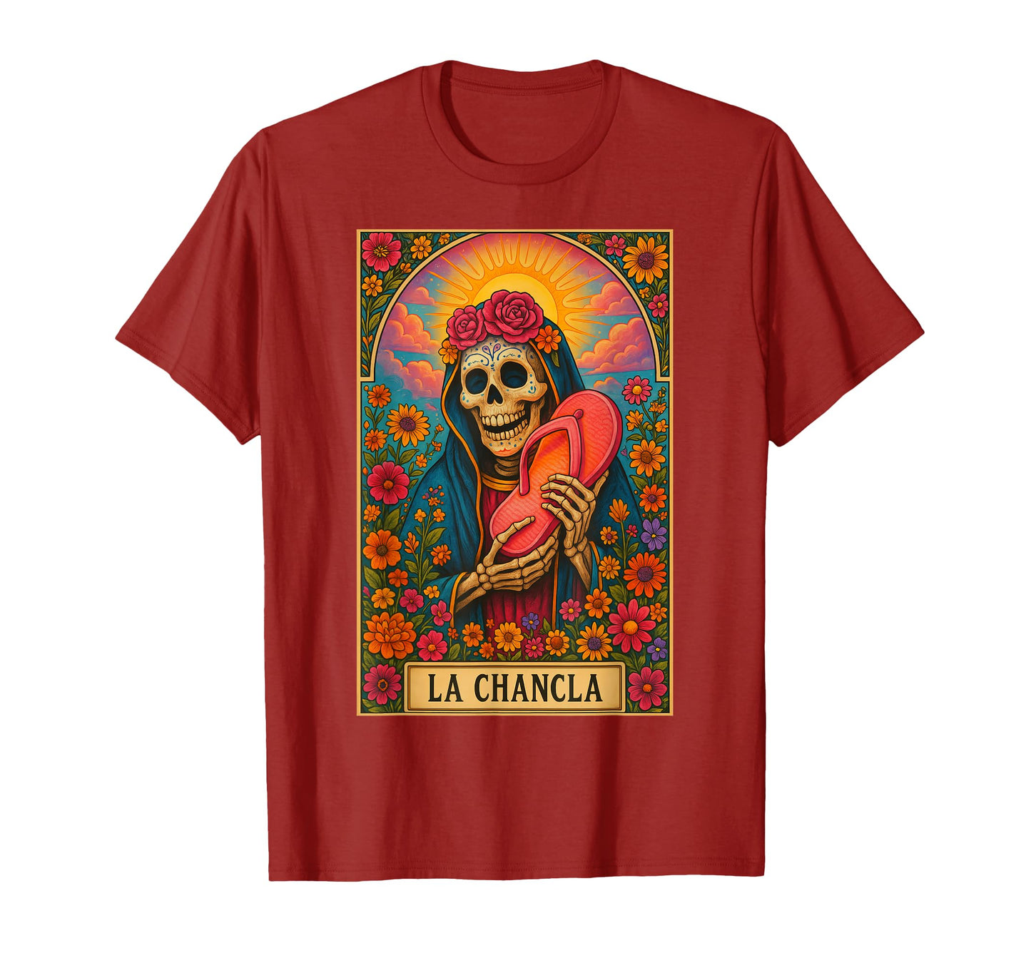 La Chancla Flip Flop Dingo Card Funny Mexican Tarot Card Mom T-Shirt