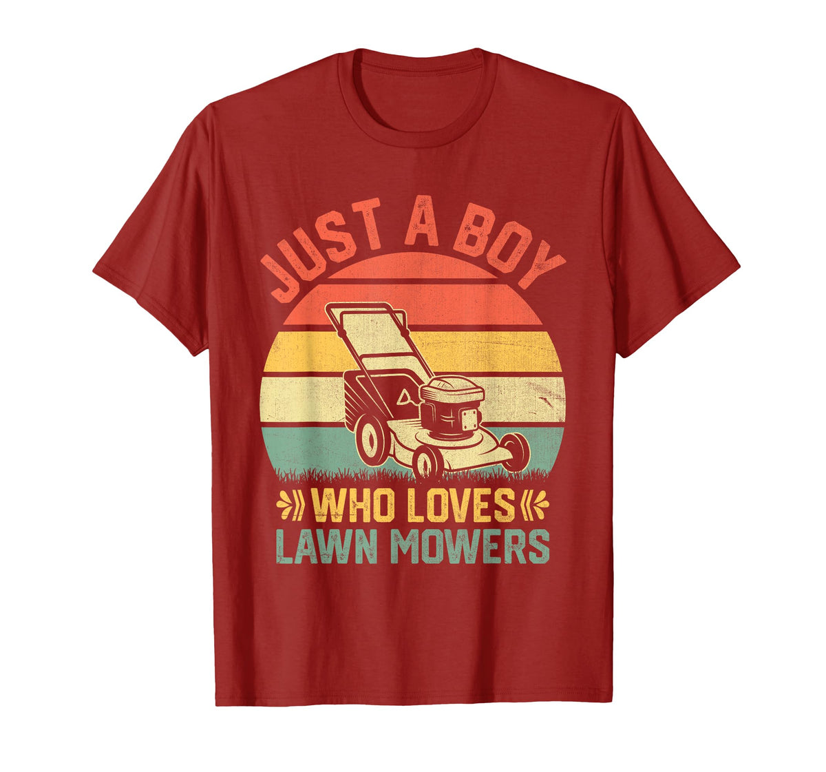 Just A Boy Who Loves Lawn Mower Toddlers Farm Mowing Lovers T-Shirt