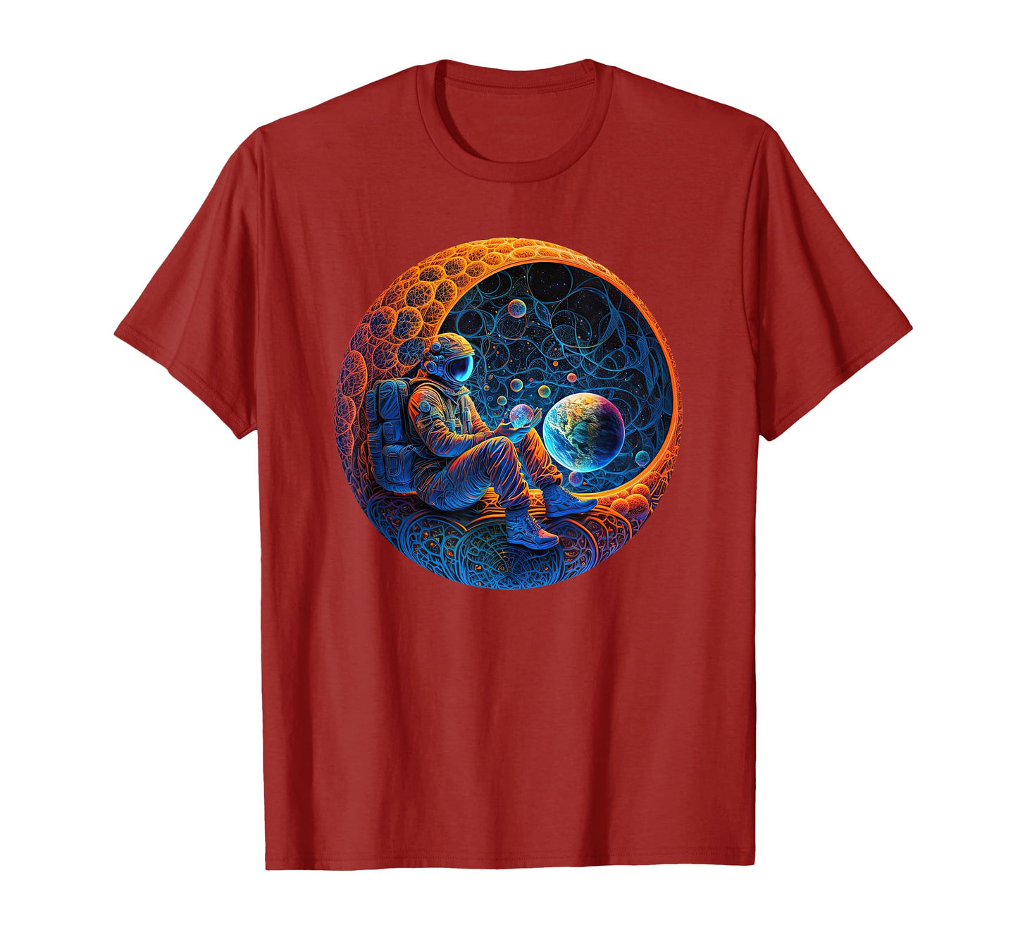 Meditating Astronaut Planets Meditation Astral Travel T-Shirt