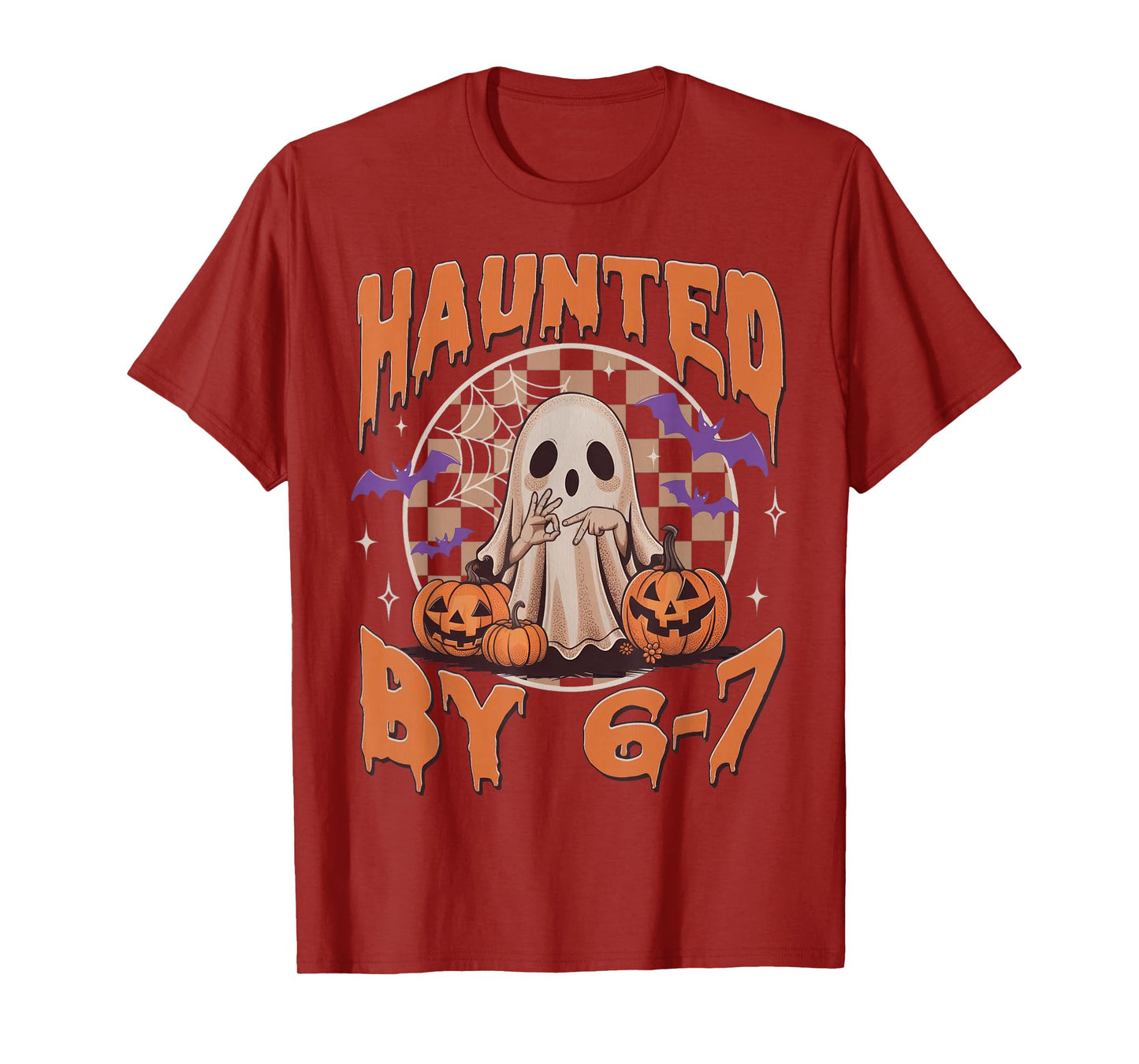 Haunted by 67 – Funny Ghost and Pumpkin Halloween Costume T-Shirt
