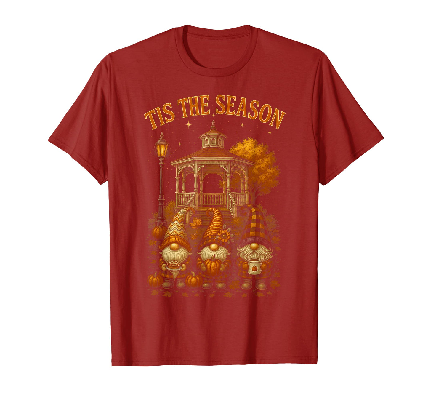 HUGvyn Fall Tis The Season Gnome Pumpkin Autumn Thanksgiving T-Shirt