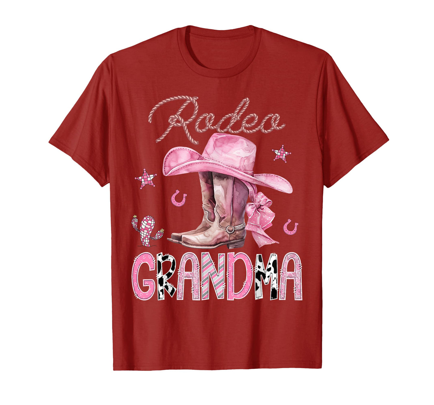 Rodeo Grandma Pink Boots Coquette CowGirl Birthday Party T-Shirt