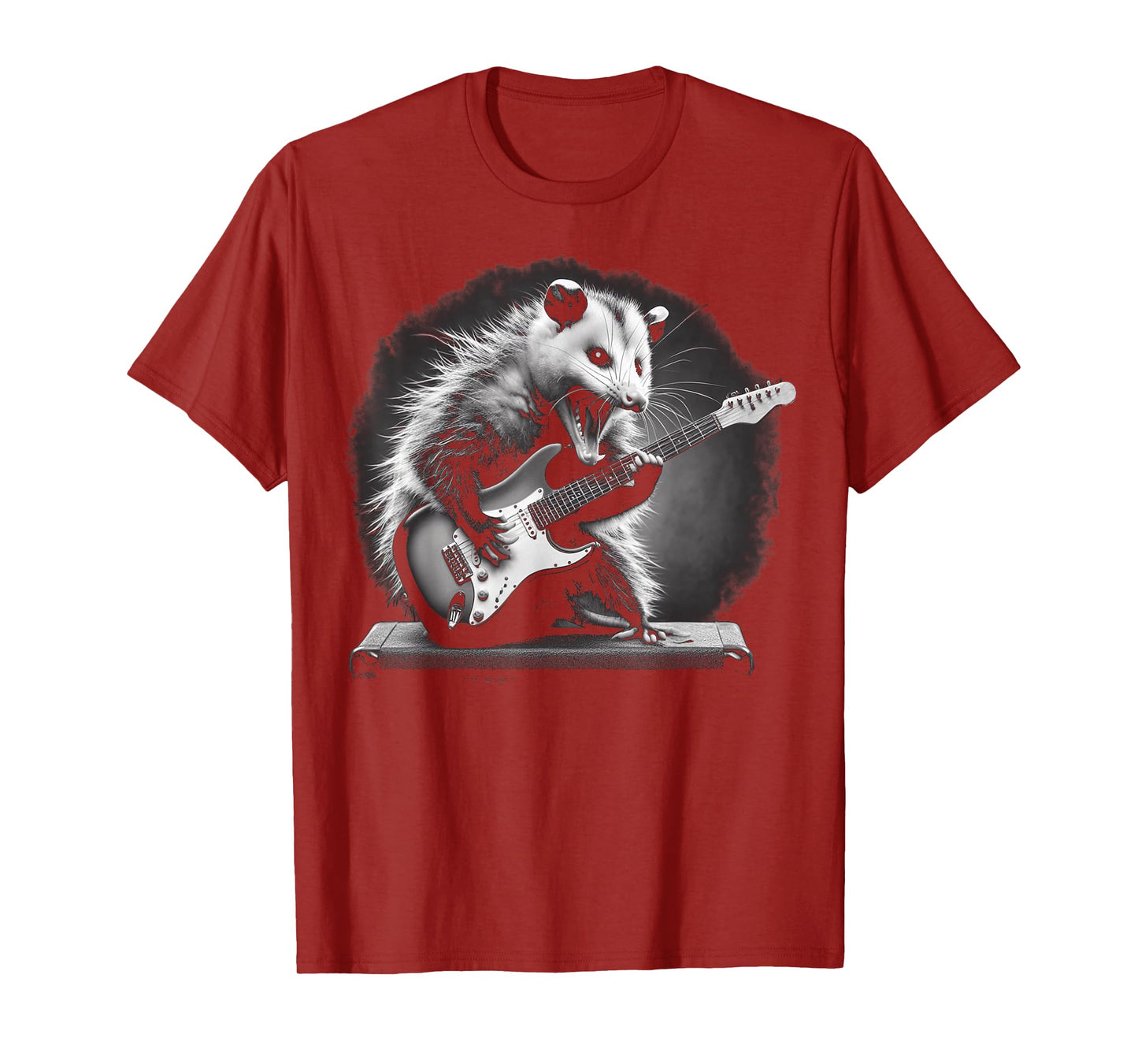 Opossum Playing Guitar Rock and Roll Rock Star Men Women Kid T-Shirt