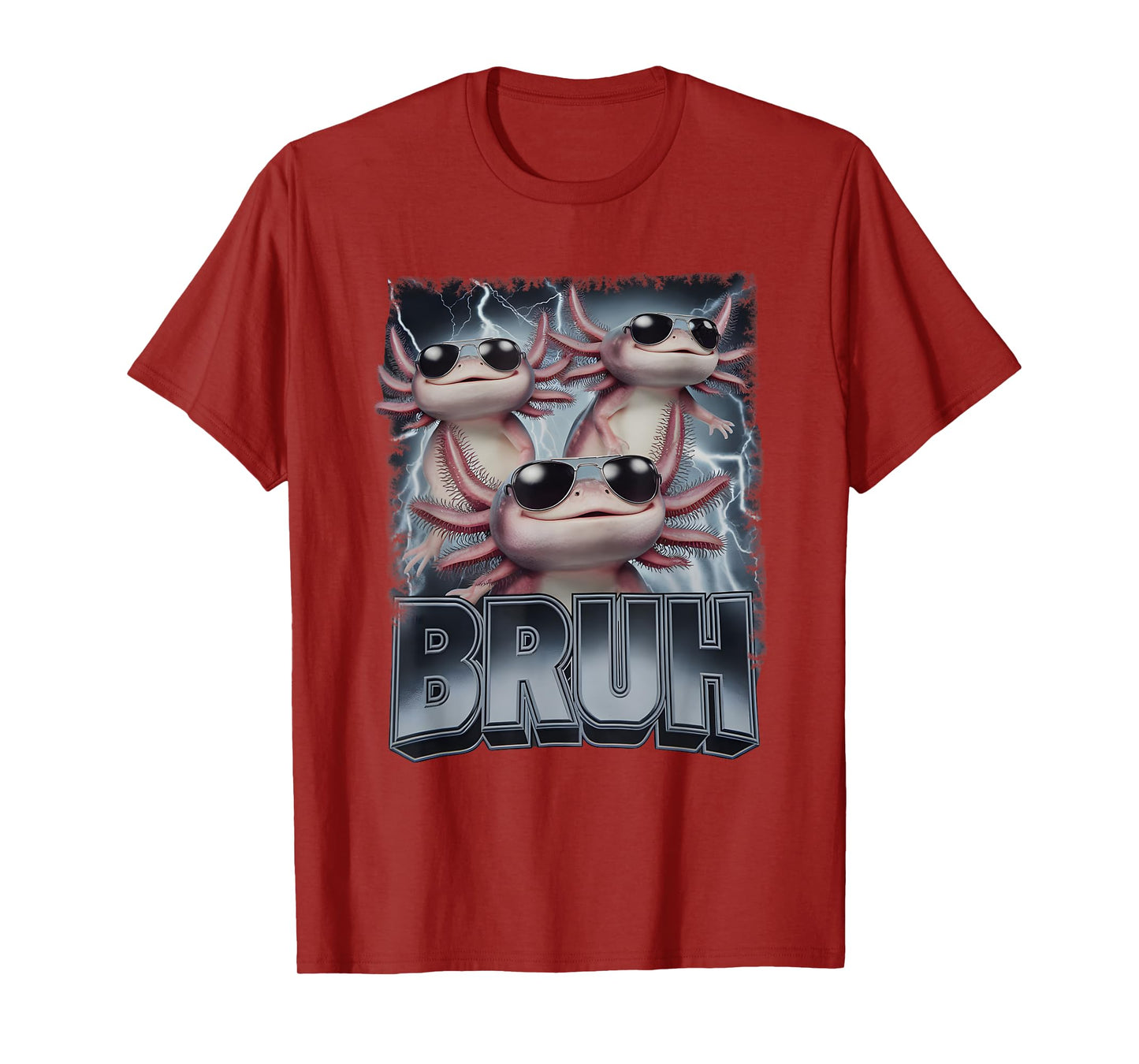 Cool Sunglasses Axolotls Bootleg Meme Axolotl Bruh T-Shirt