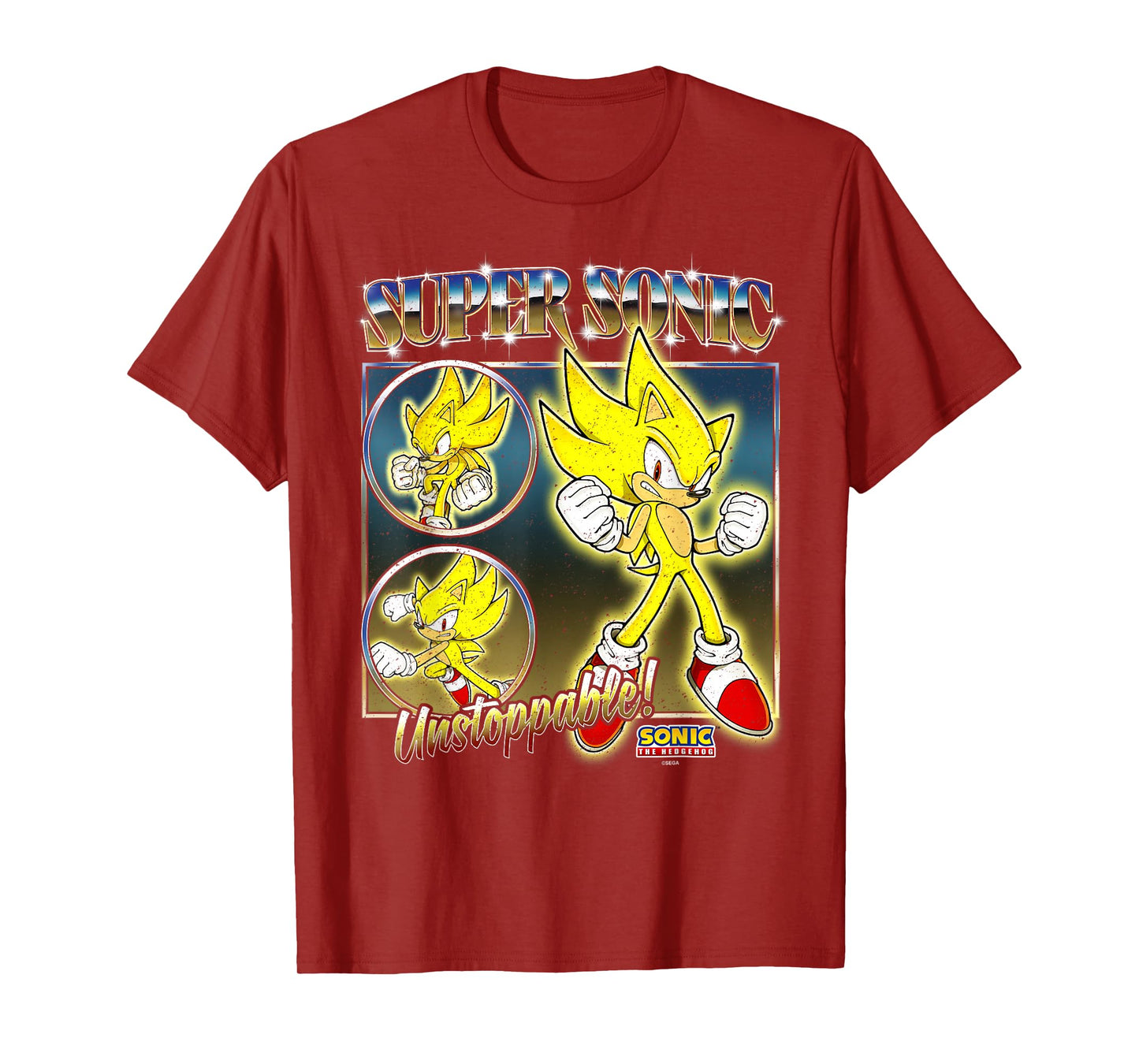 Sonic The Hedgehog Super Sonic Unstoppable! Distressed T-Shirt