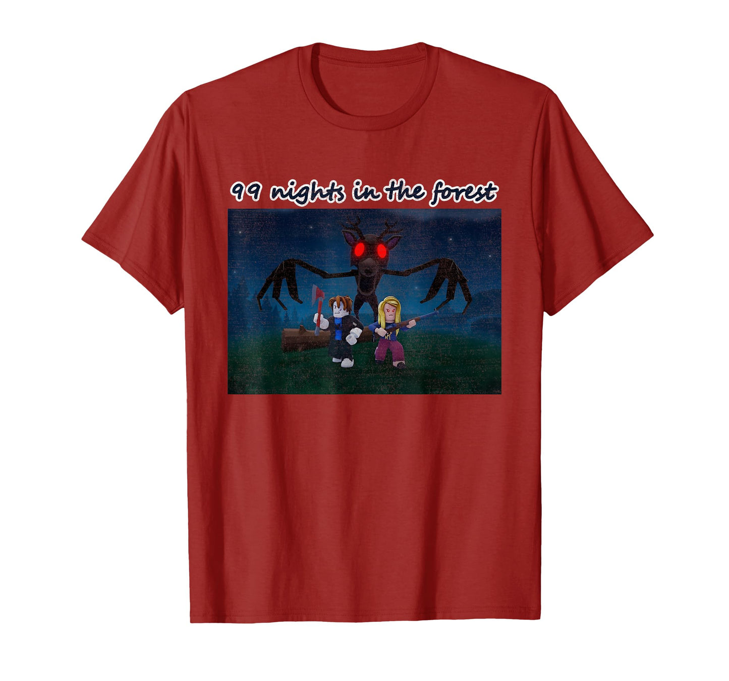Funny 99 Nights Halloween Gamer Deer in The Forest Kids Meme T-Shirt