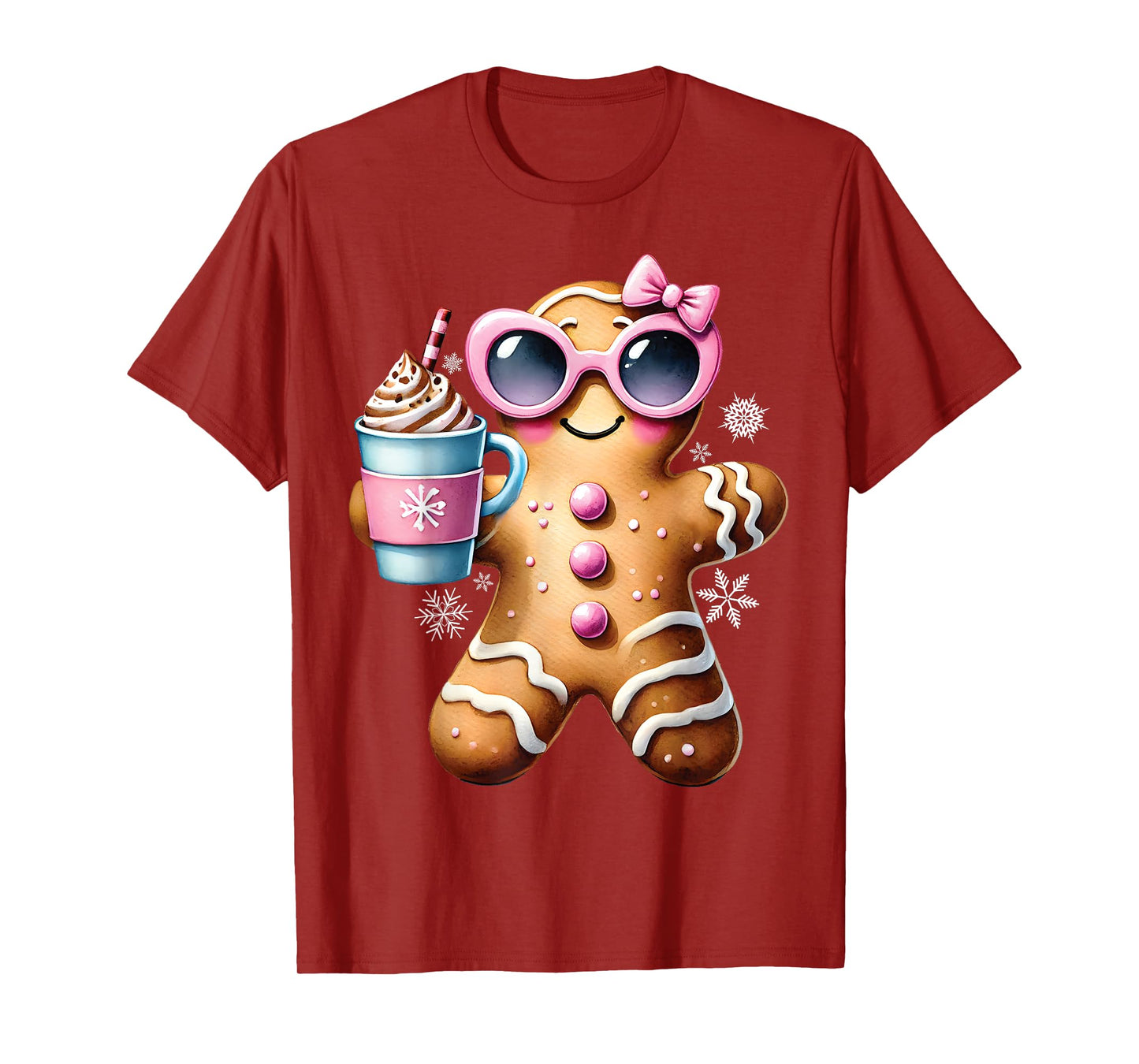 Gingerbread Drinking Hot Chocolate Bougie Women Christmas T-Shirt