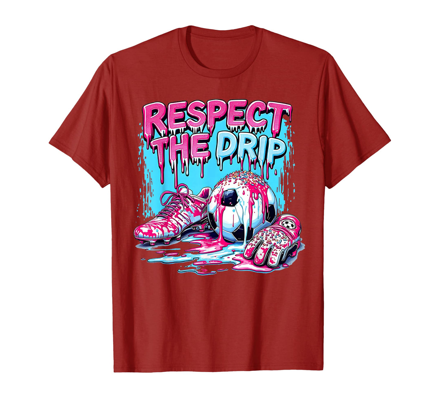 Soccer Ice Cream Sprinkles Theme Youth Respect The Drip Kids T-Shirt