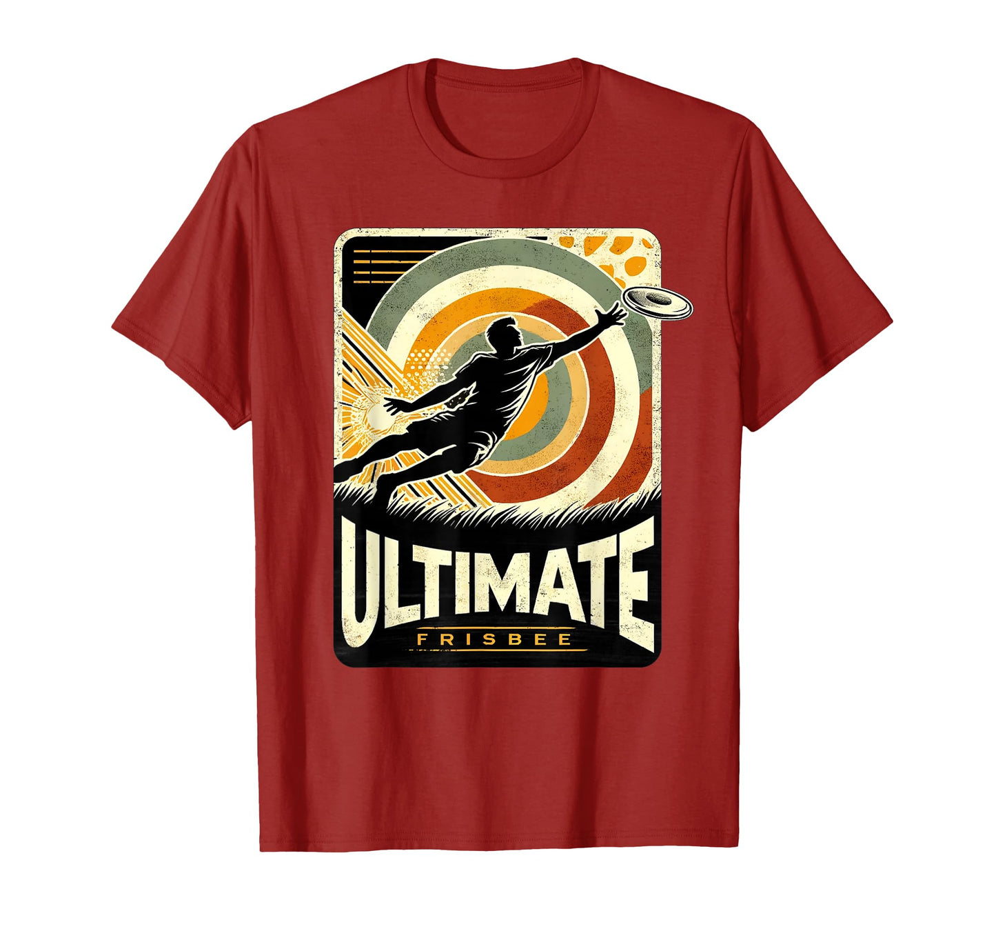Retro Ultimate Frisbee Player Men Women Vintage Flying Disc T-Shirt