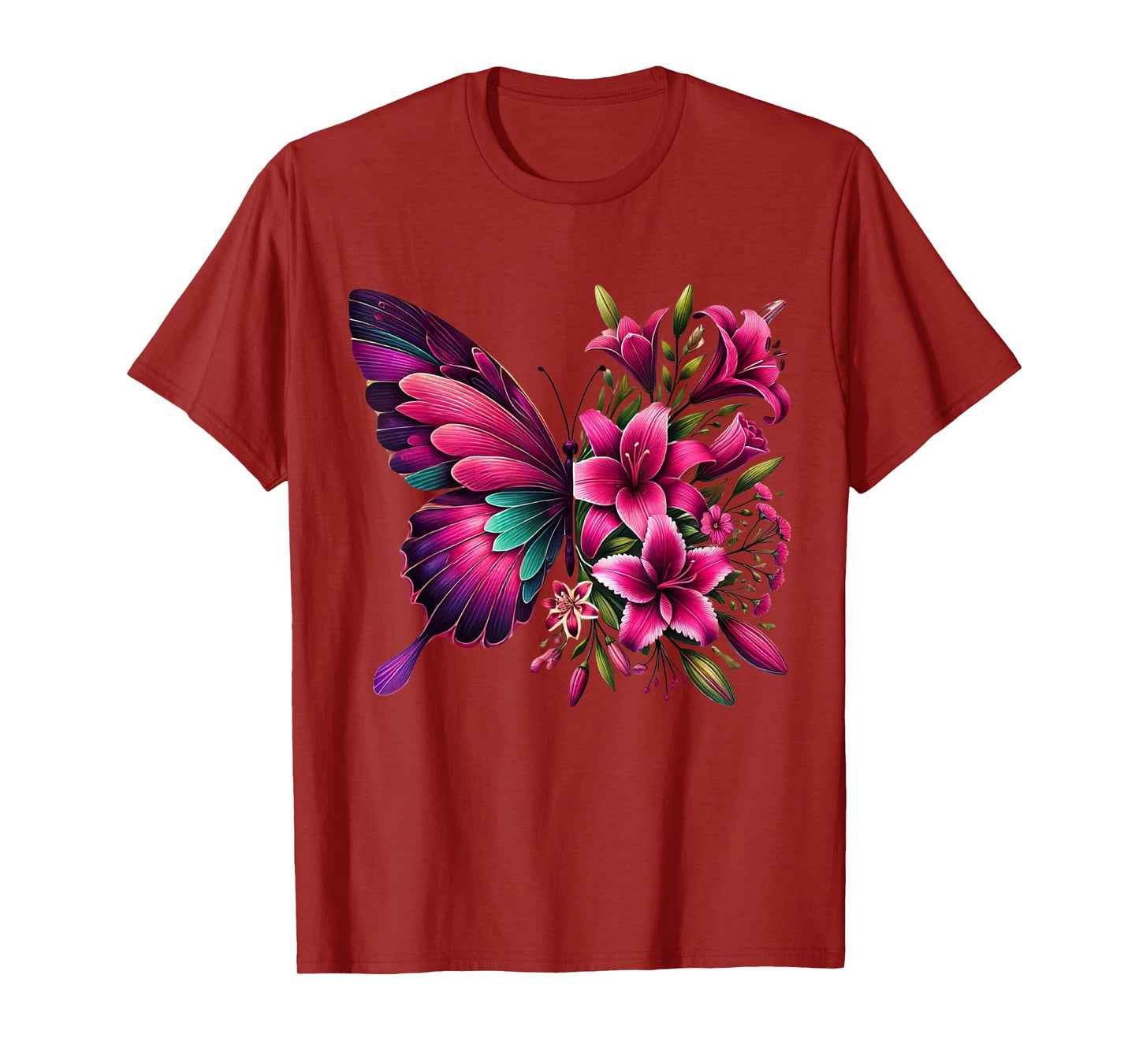 Watercolor Flower Butterfly T-Shirt