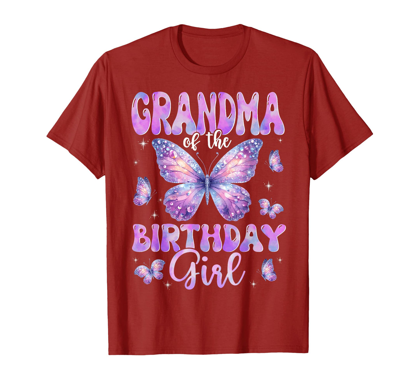 Grandma Of The Birthday Girl Butterfly Family Matching T-Shirt