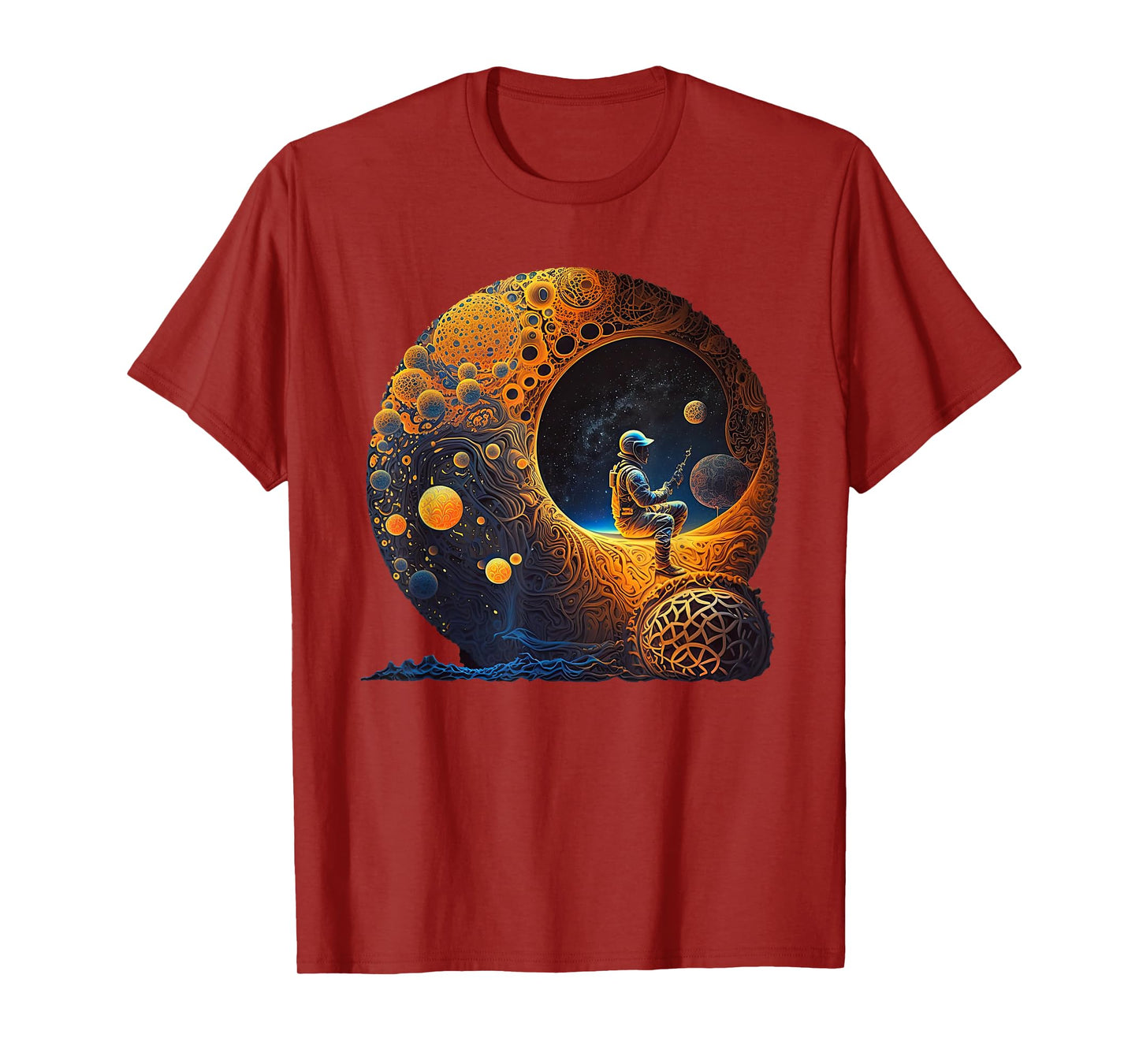 Meditating Astronaut Planets Meditation Astral Travel T-Shirt