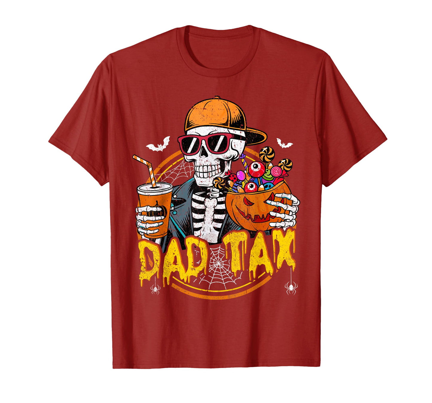 Dad Tax Skeleton Halloween Costume Candy Pumpkin Dad Joke T-Shirt