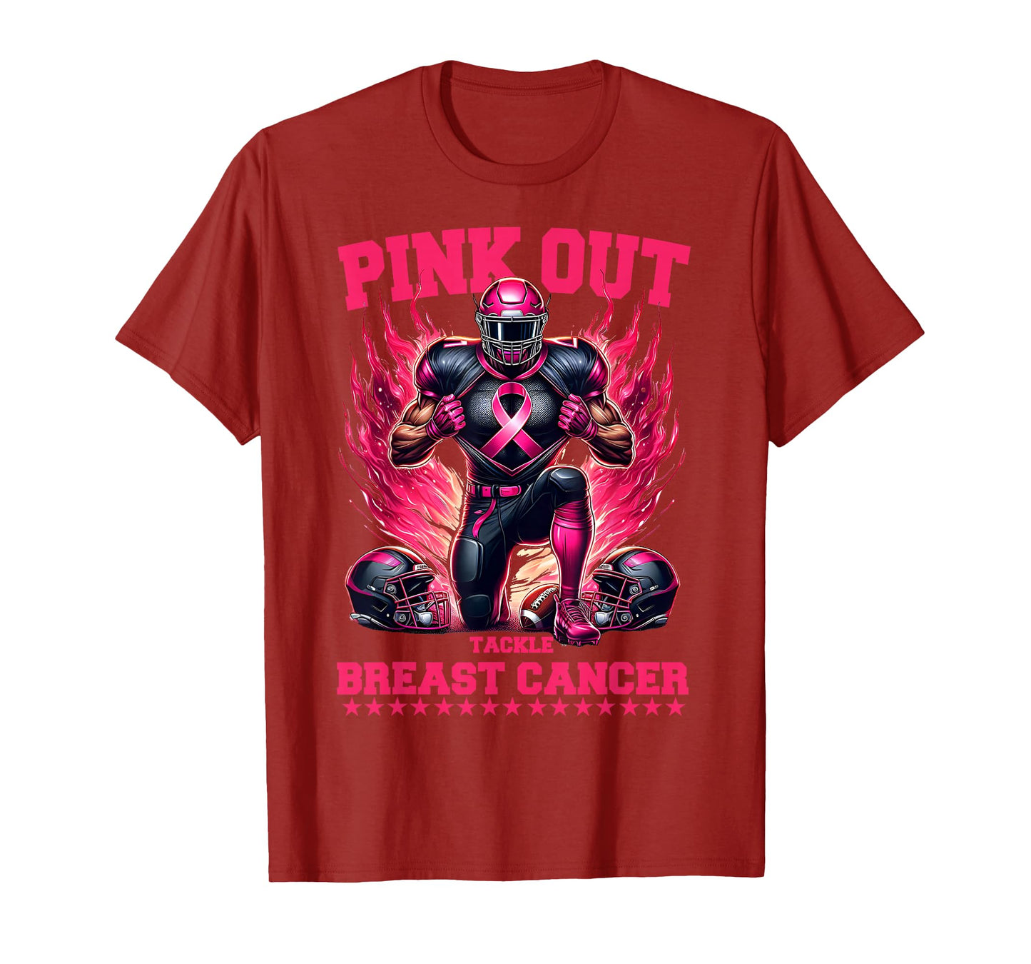 Pink Out Football Game Tackle Breast Cancer Awareness Month T-Shirt