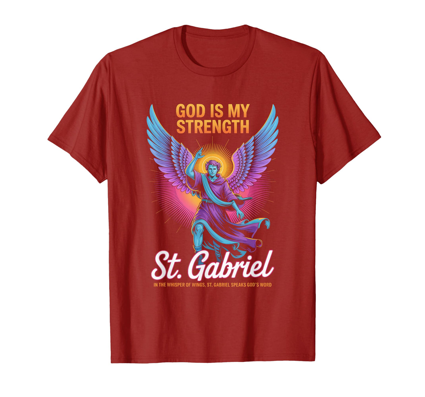 St Gabriel Wings Christian Streetwear T-Shirt