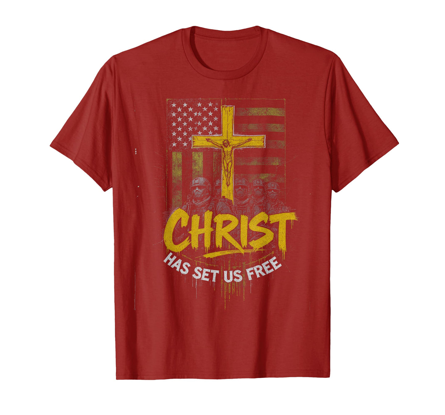 Patriotic Christian Freedom Faith Message American Believer T-Shirt