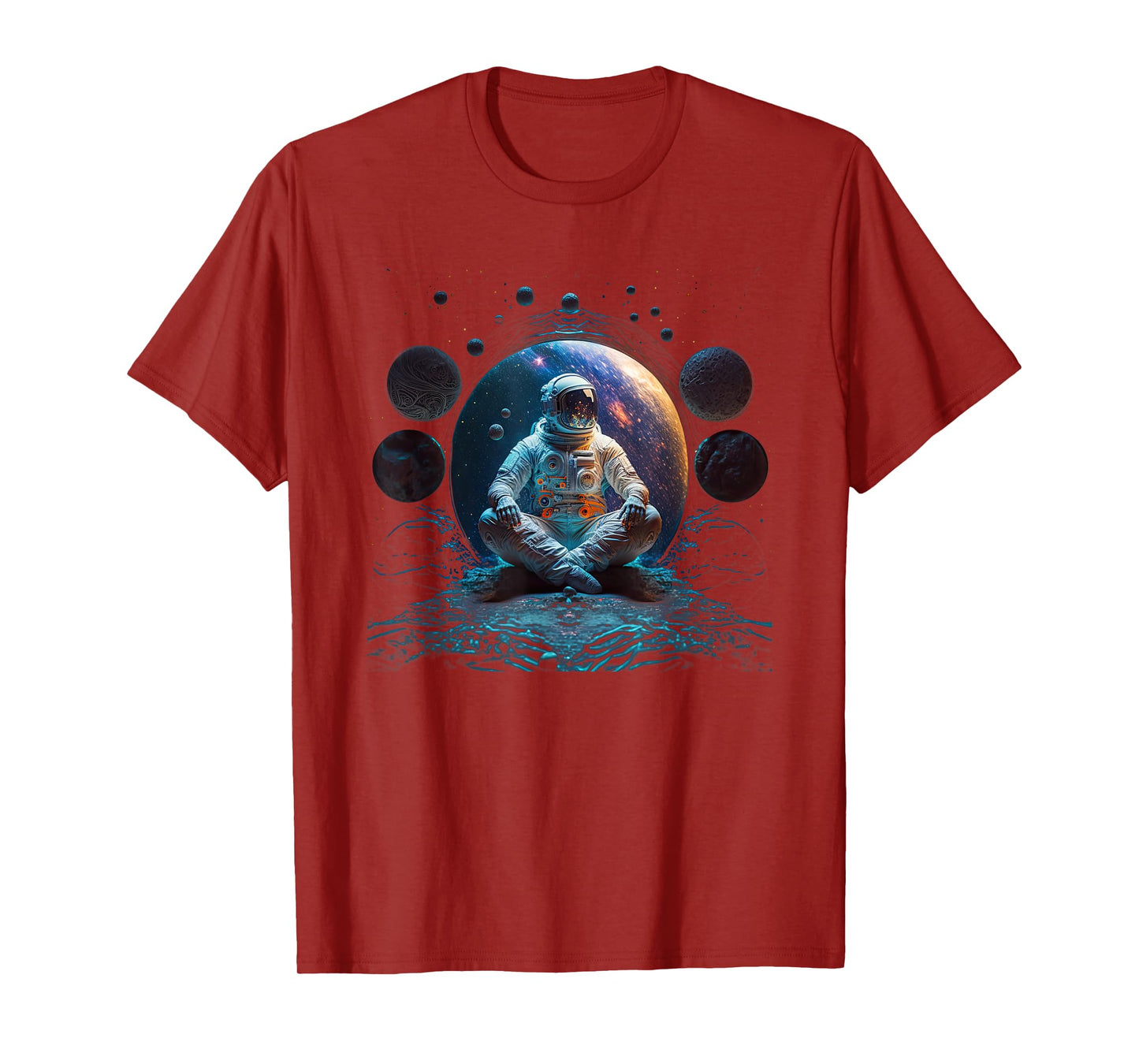 Meditating Astronaut Planets Meditation Astral Travel T-Shirt