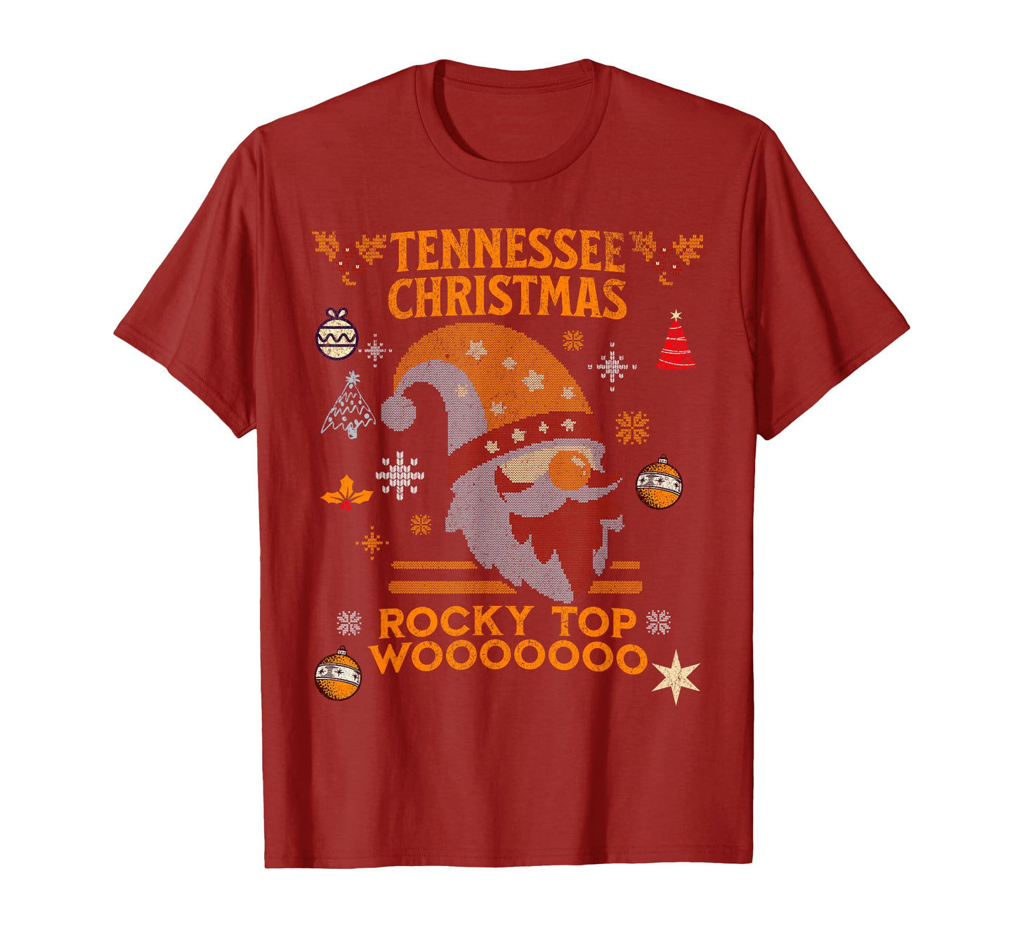 Vintage Tennessee Ugly Christmas Sweater Orange XMAS T-Shirt