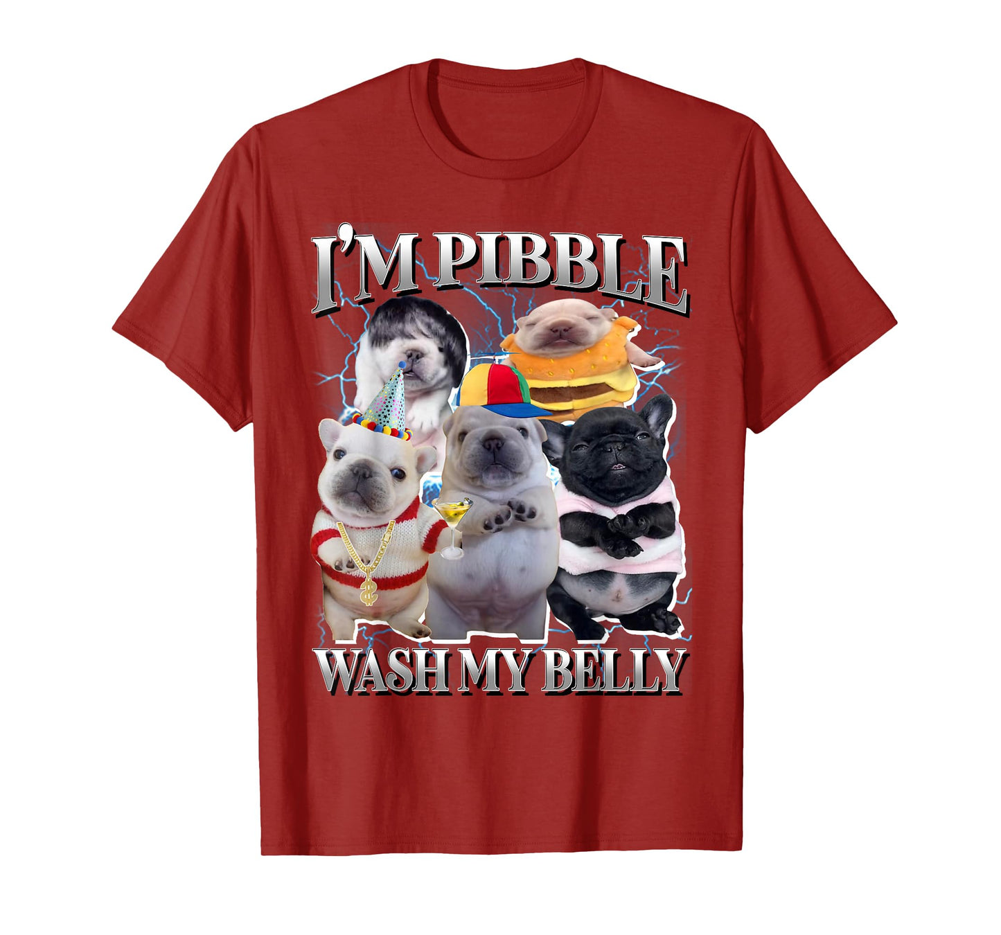 Funny Pibble Dog Meme Brainrot Wash My Belly T-Shirt