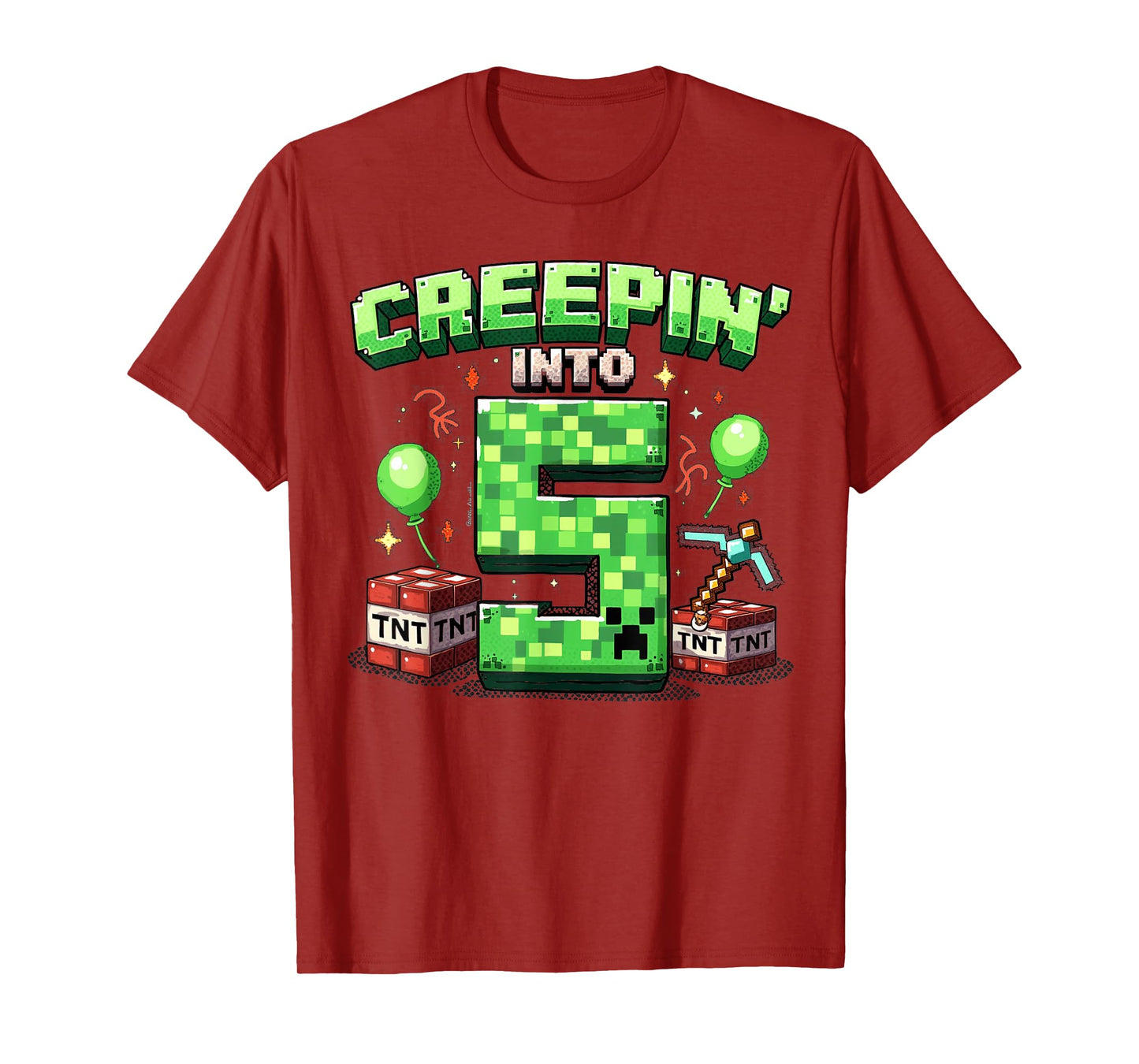 It's My 5th Birthday Boy Gamer Creepin’ Into 5 Gamer Pixel T-Shirt