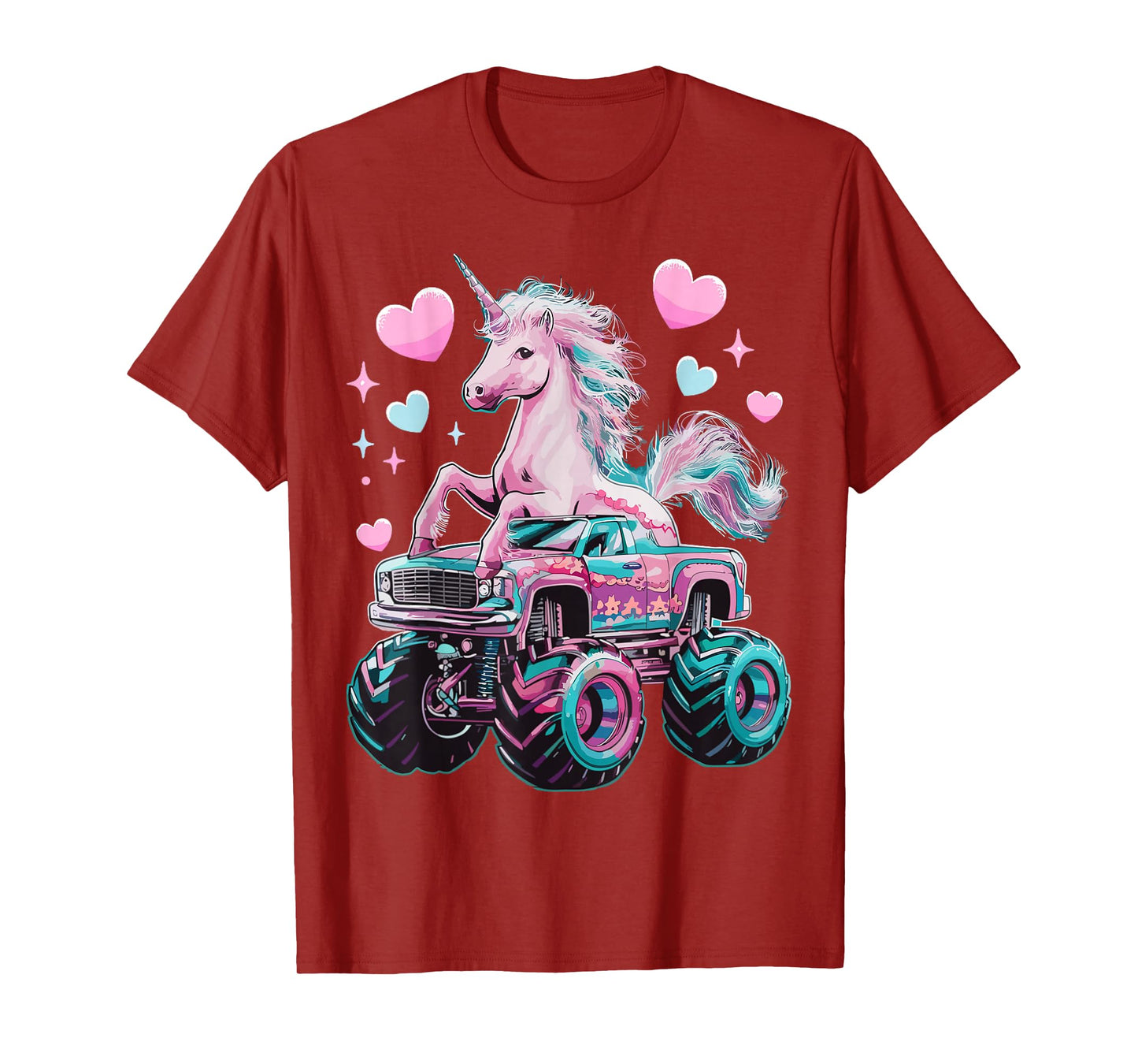 Monster Truck Unicorn Girl Birthday Party Monster Truck T-Shirt