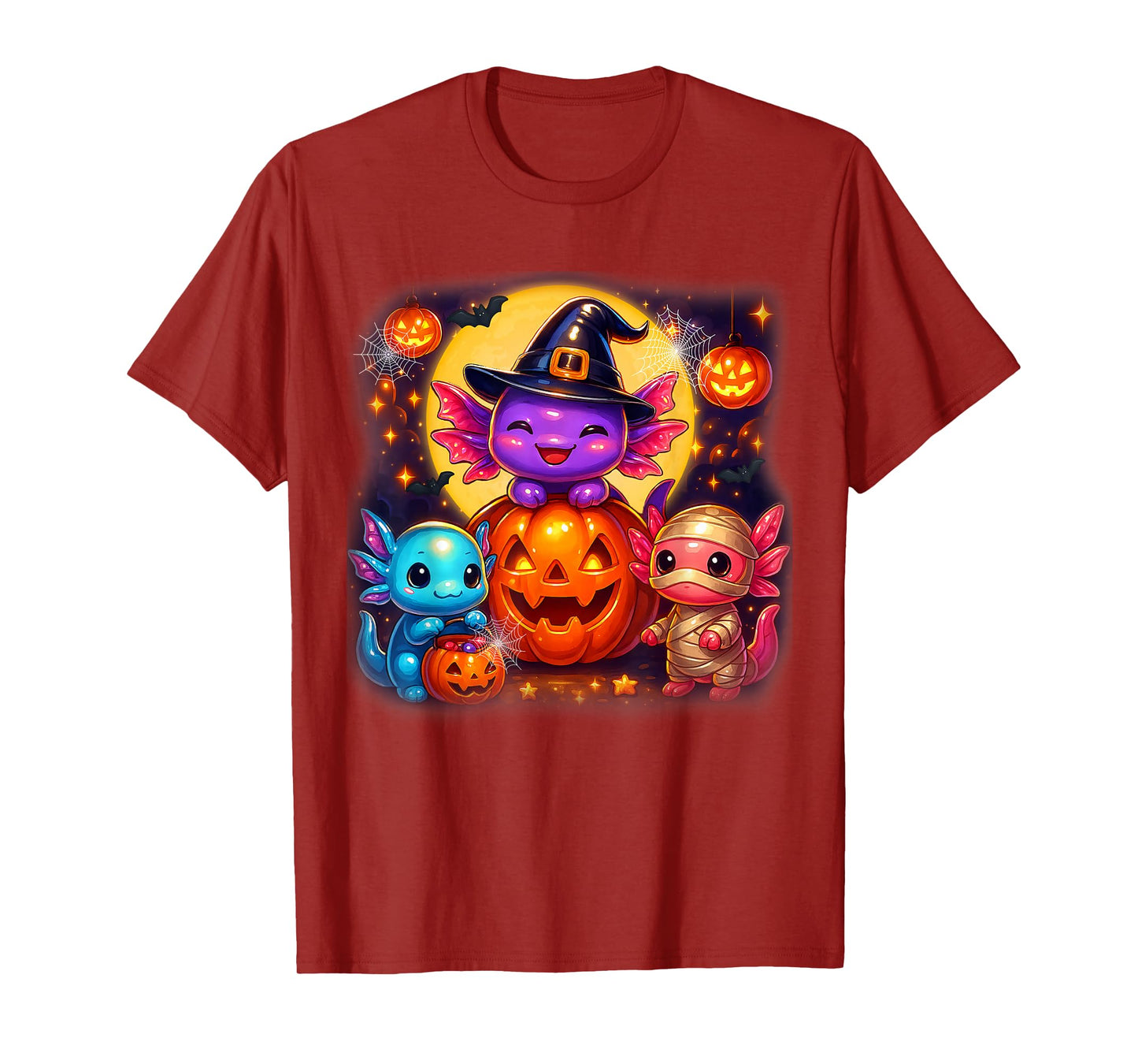 Cute Axolotl Jack O Lantern Halloween Costumes Boys Girls T-Shirt