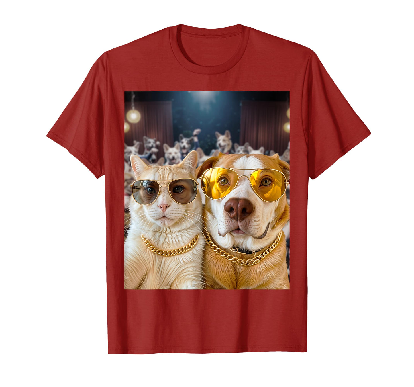 Selfie Cat Selfie Dog Party Buddies T-Shirt for Men Women Girls Kids