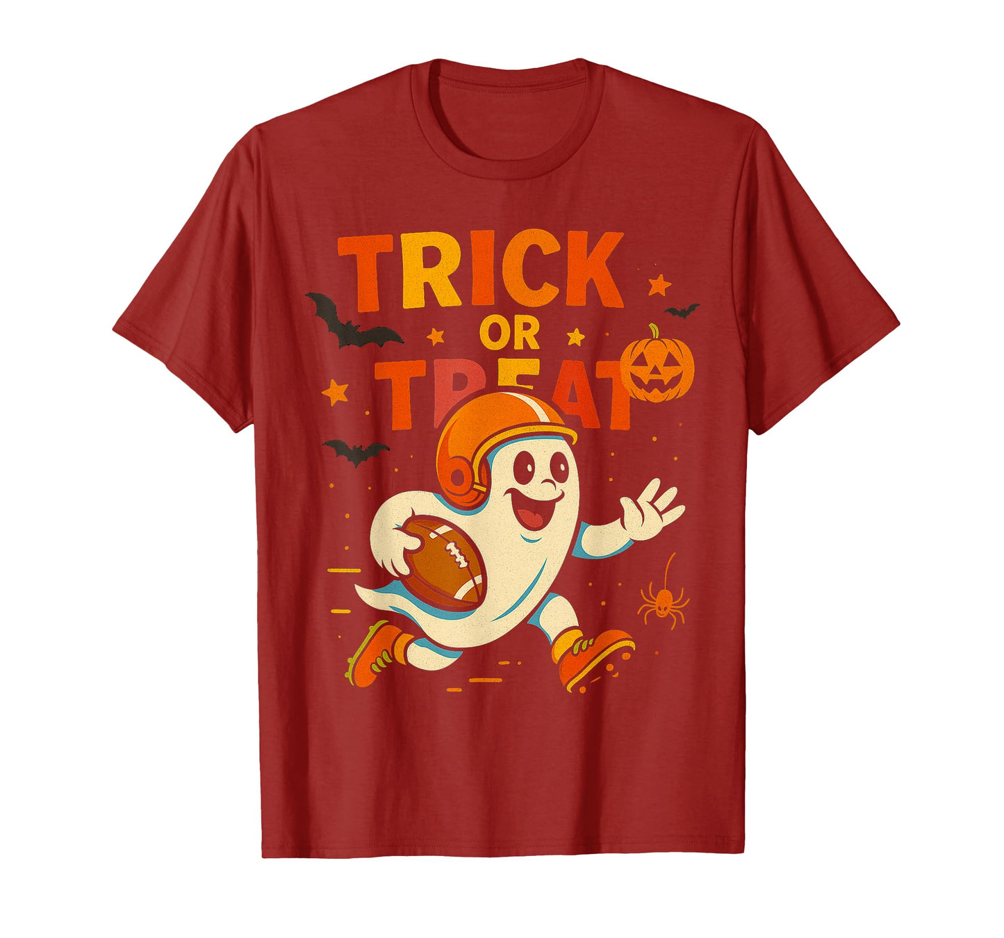 Halloween Ghost Funny Football Shirt for Boys Kids Youths T-Shirt